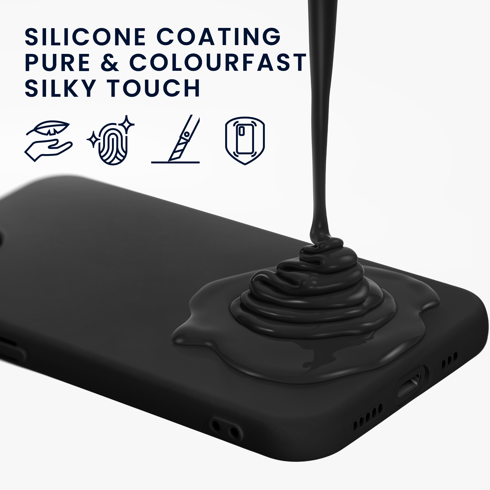 Silikonový kryt Kwmobile pro iPhone 17e / 16e - černá matná