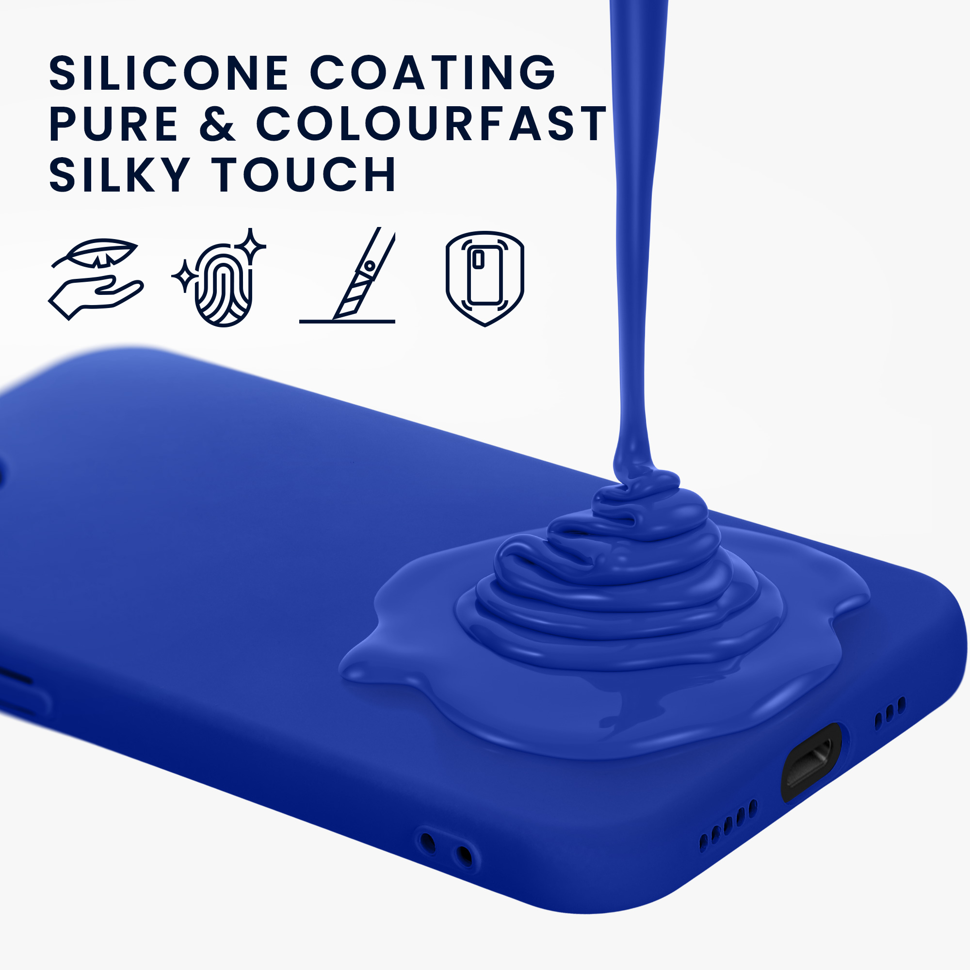 Silikonový kryt Kwmobile pro iPhone 17e / 16e - baltsky modrá