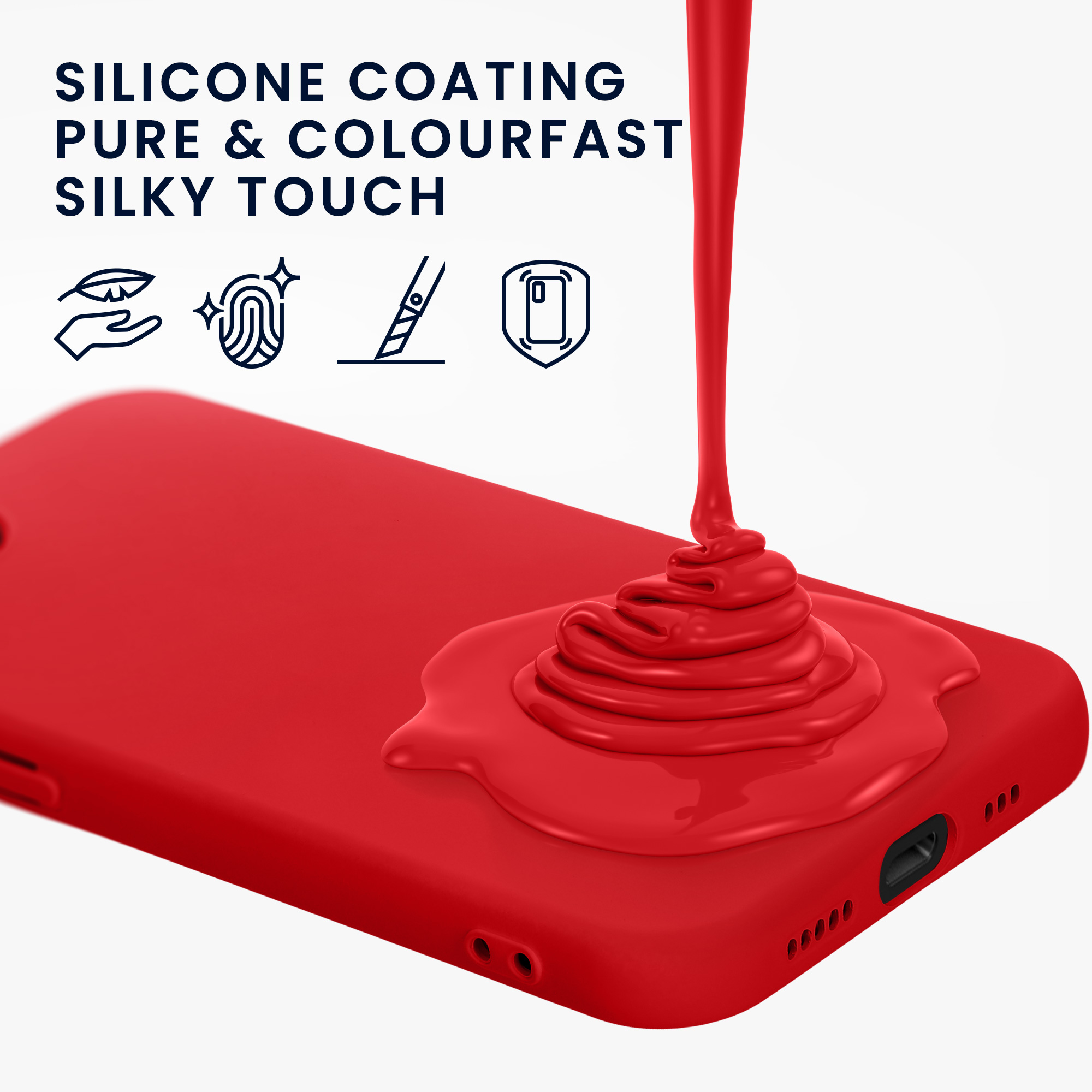 Silikonový kryt Kwmobile pro iPhone 17e / 16e - klasicky červená