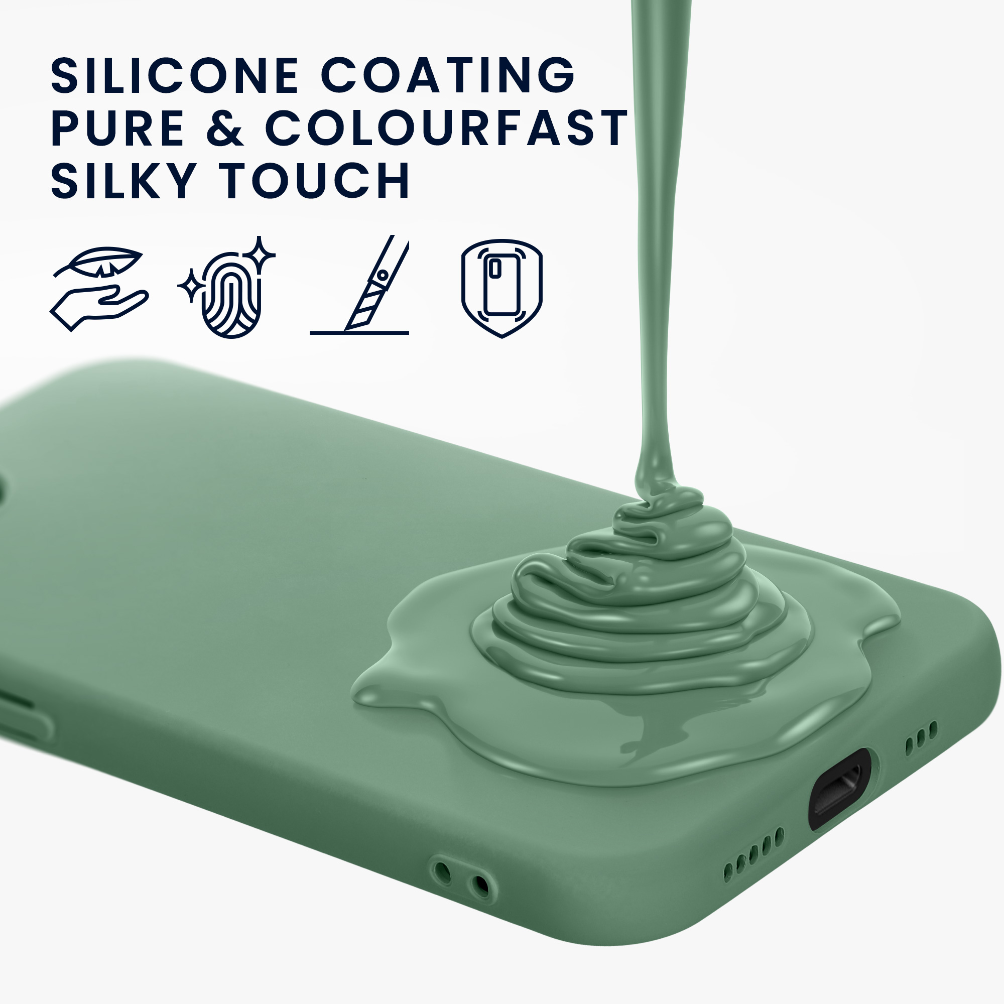 Silikonový kryt kwmobile pro Apple iPhone 17e / iPhone 16e - zelená