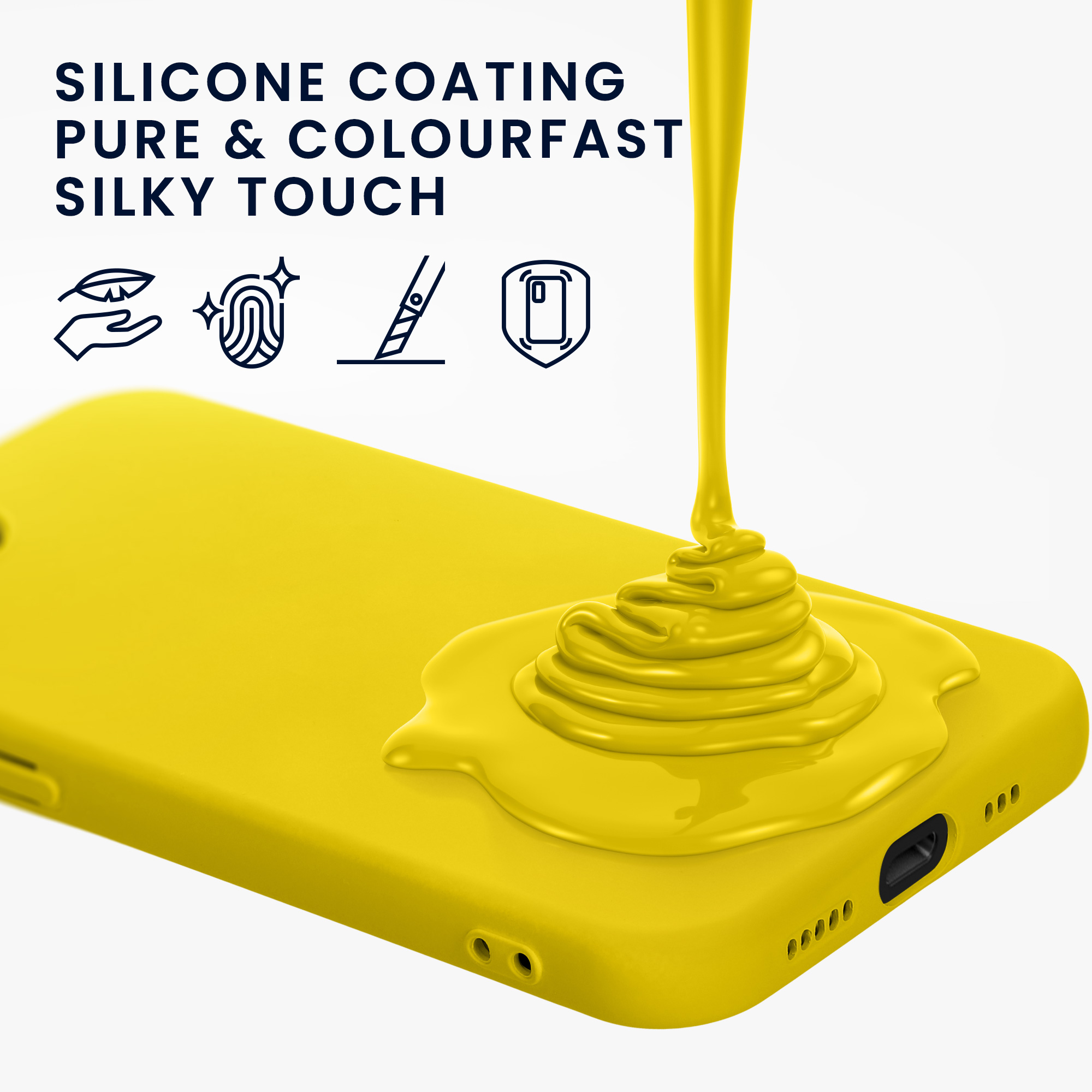 Silikonový kryt kwmobile pro Apple iPhone 17e / iPhone 16e - žlutá