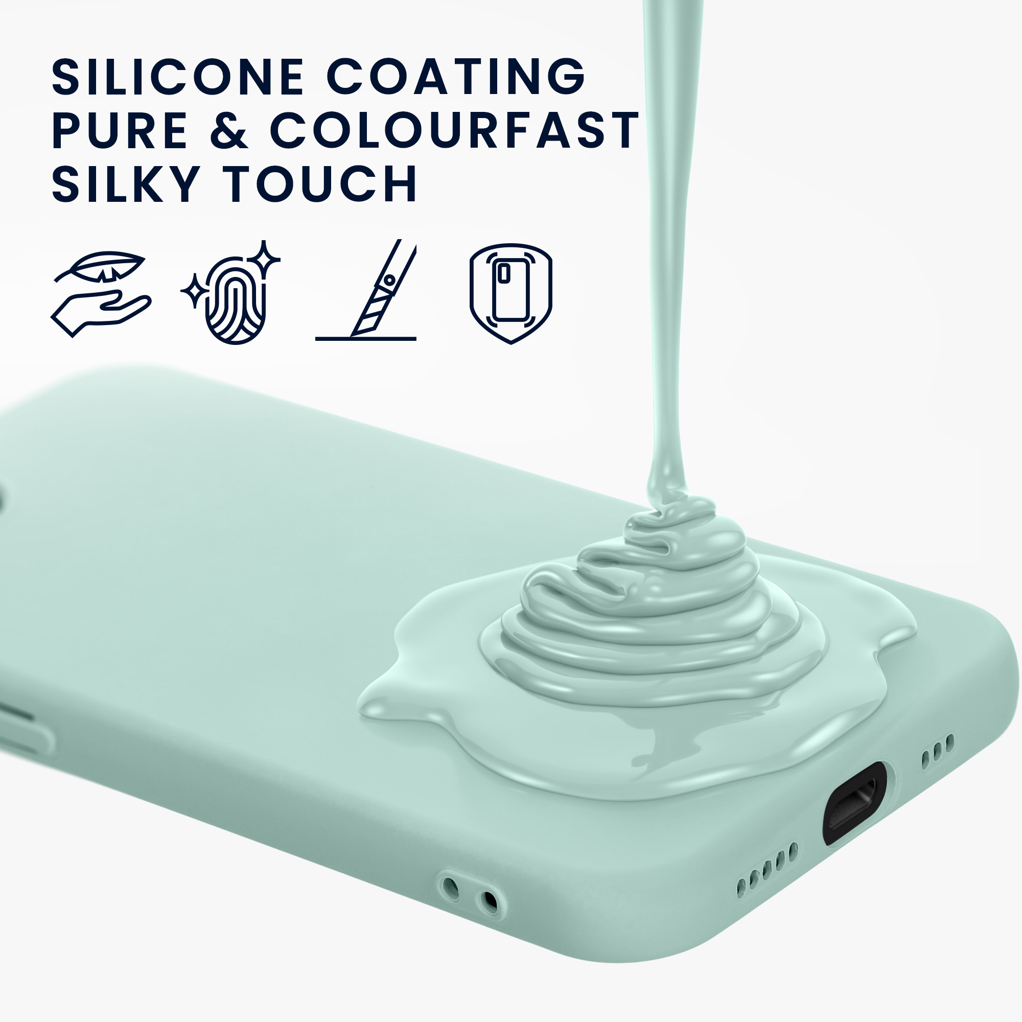 Silikonový kryt Kwmobile pro iPhone 17e / 16e - mátová
