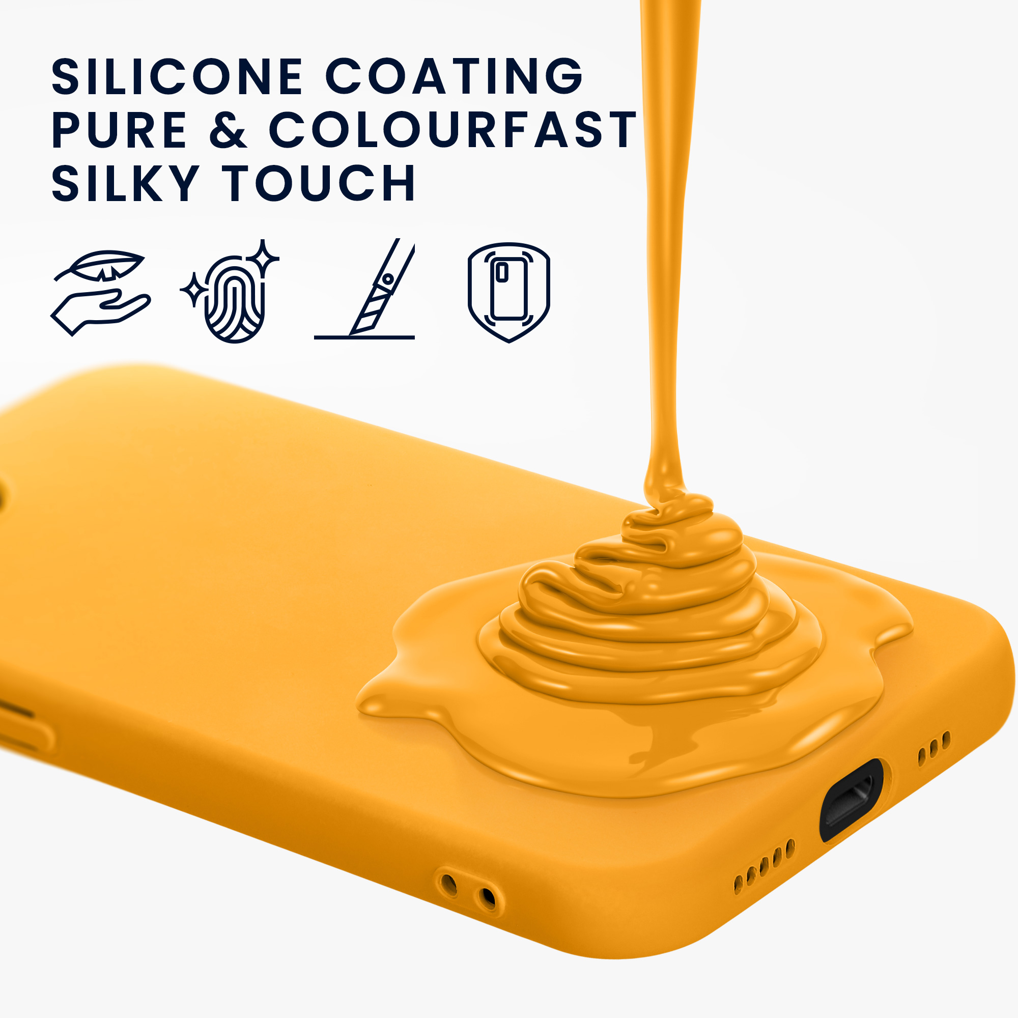 Silikonový kryt kwmobile pro Apple iPhone 17e / iPhone 16e - oranžová