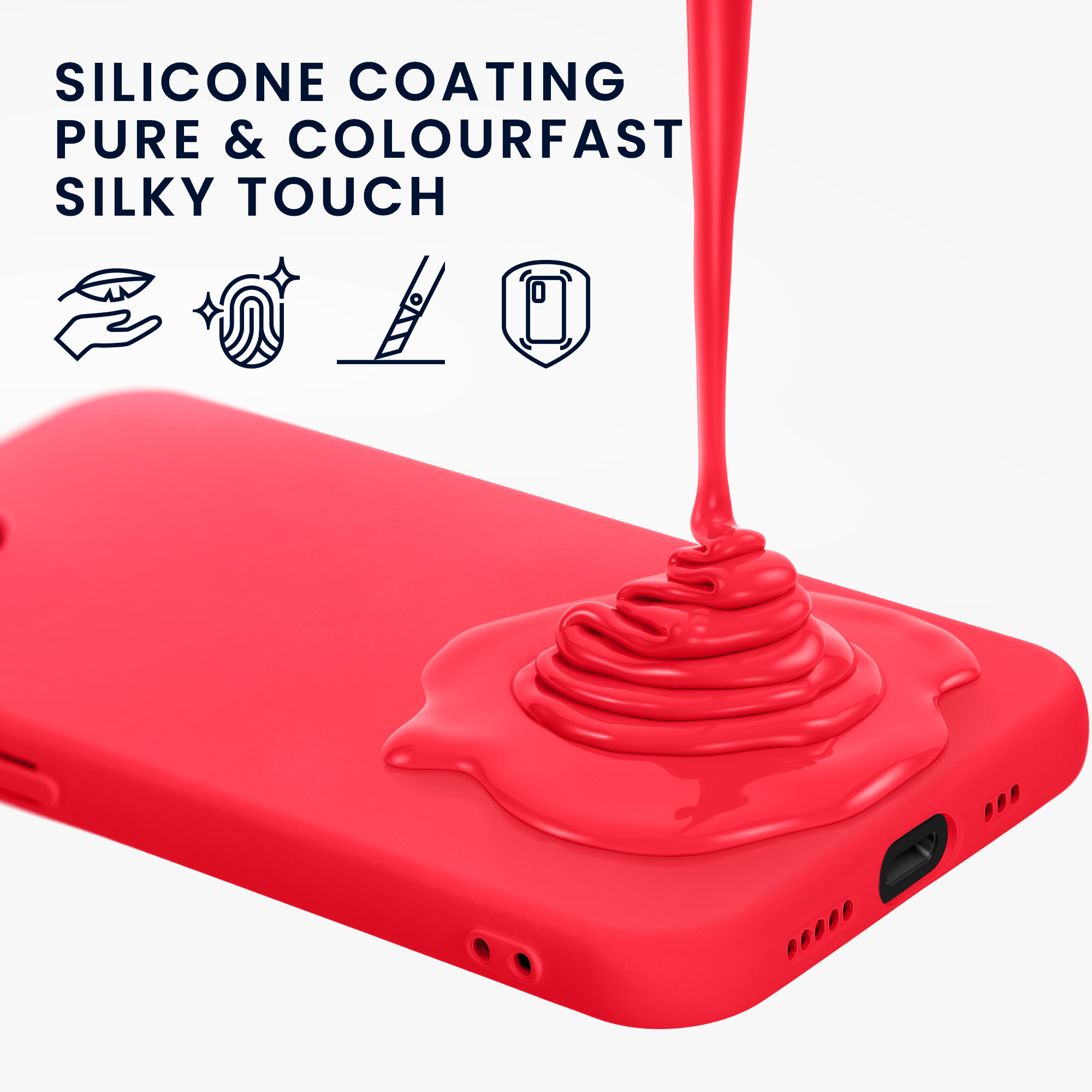 Silikonový kryt Kwmobile pro iPhone 17e / 16e - neonově růžová