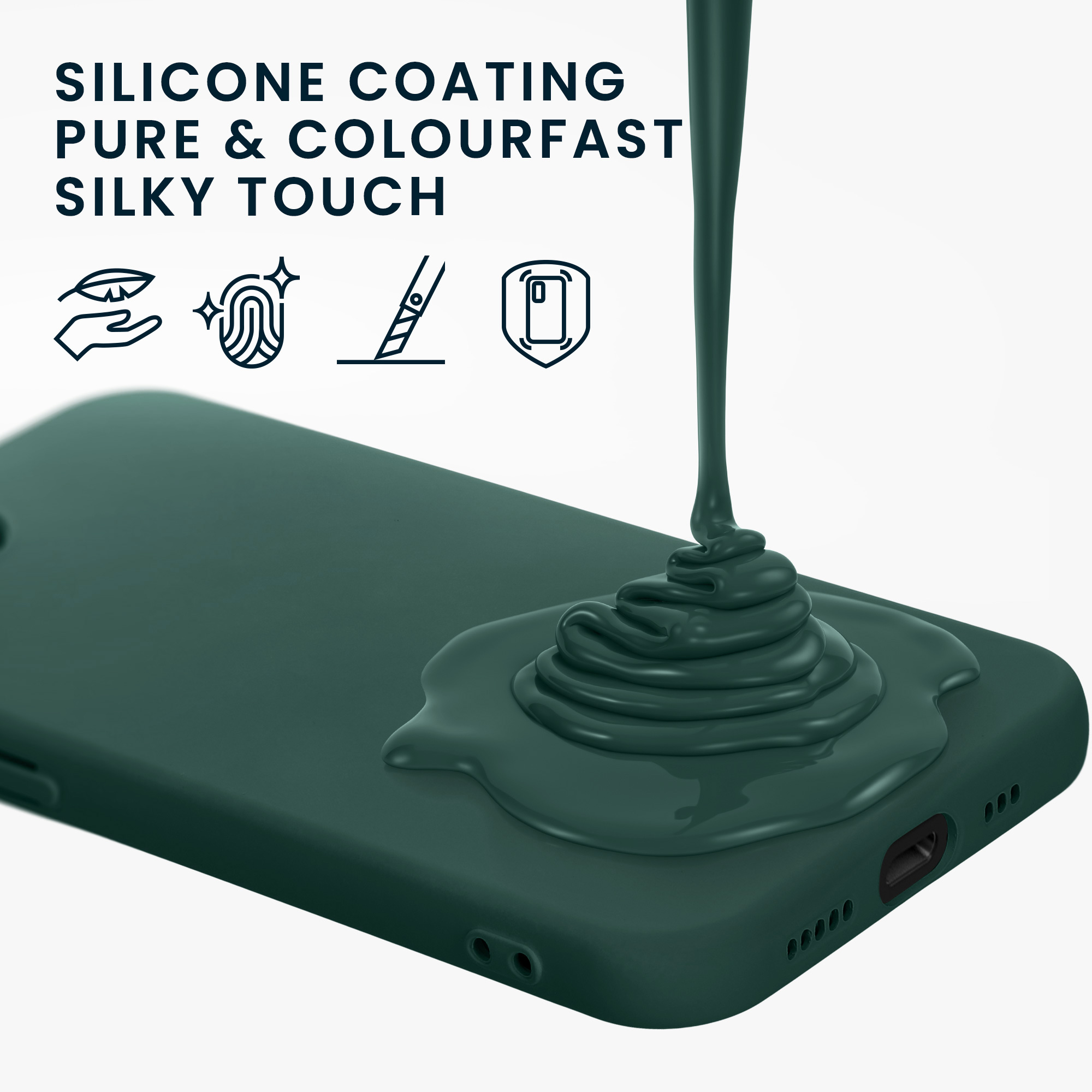 Silikonový kryt kwmobile pro Apple iPhone 17e / iPhone 16e - zelená