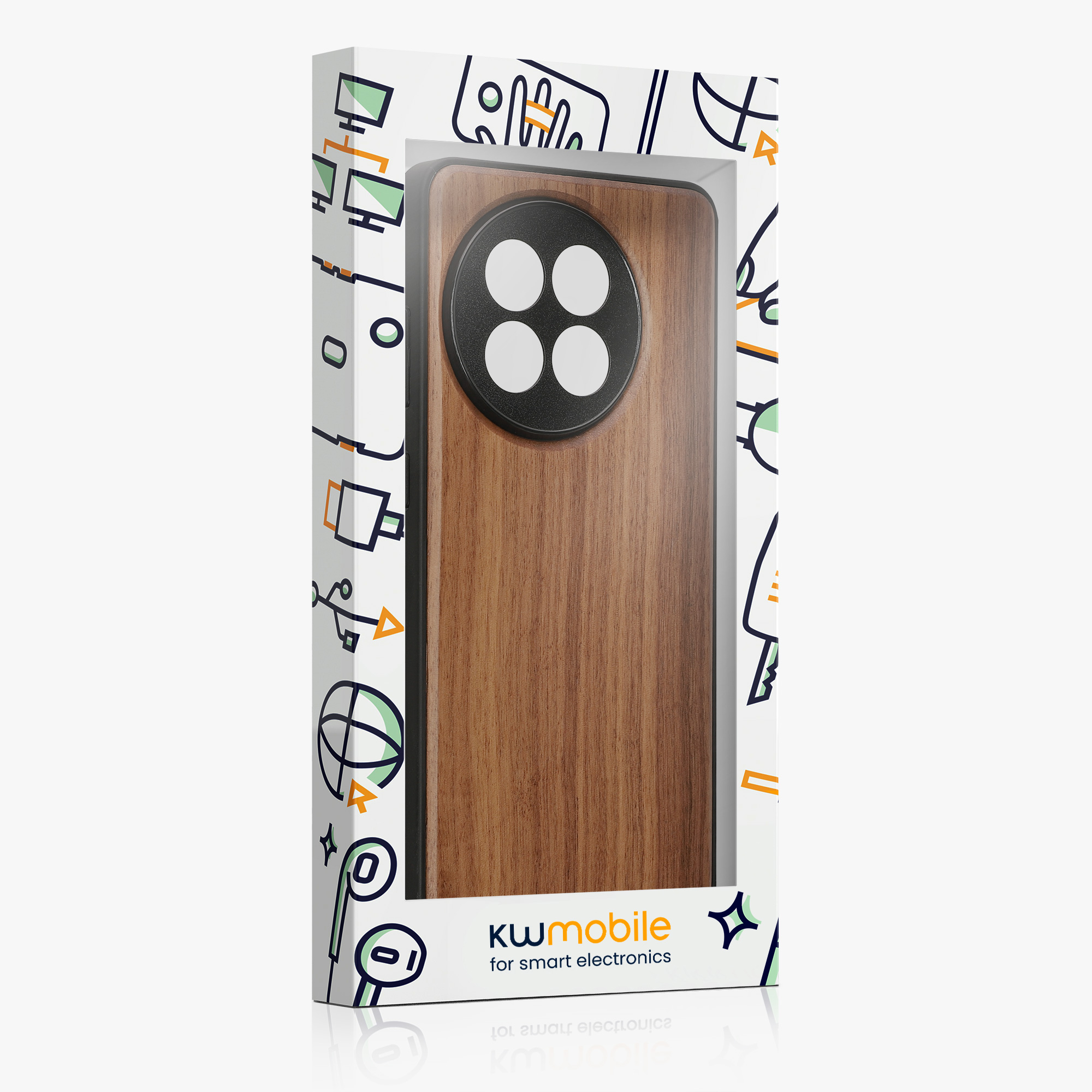 Kryt na mobil OnePlus 13R kwmobile Wood Case tmavě hnědá