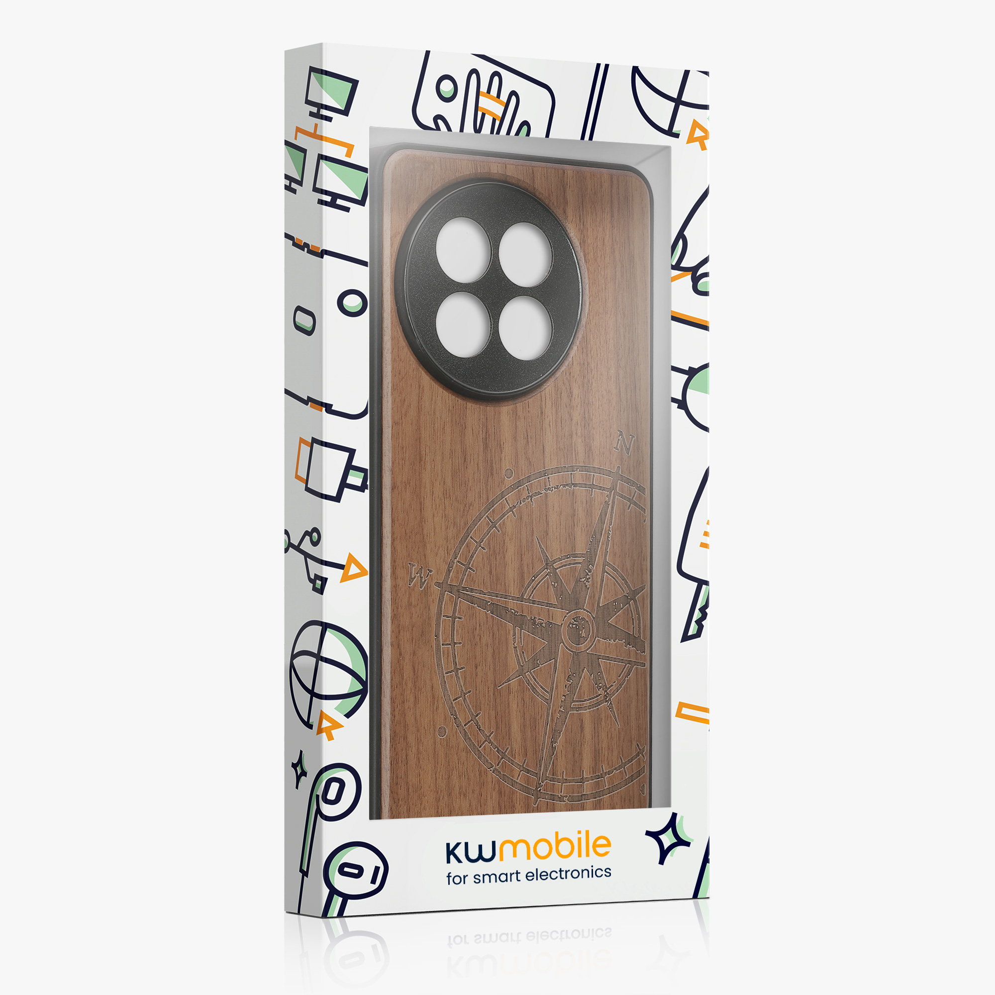 Kryt na mobil OnePlus 13R kwmobile Wood Case tmavě hnědá