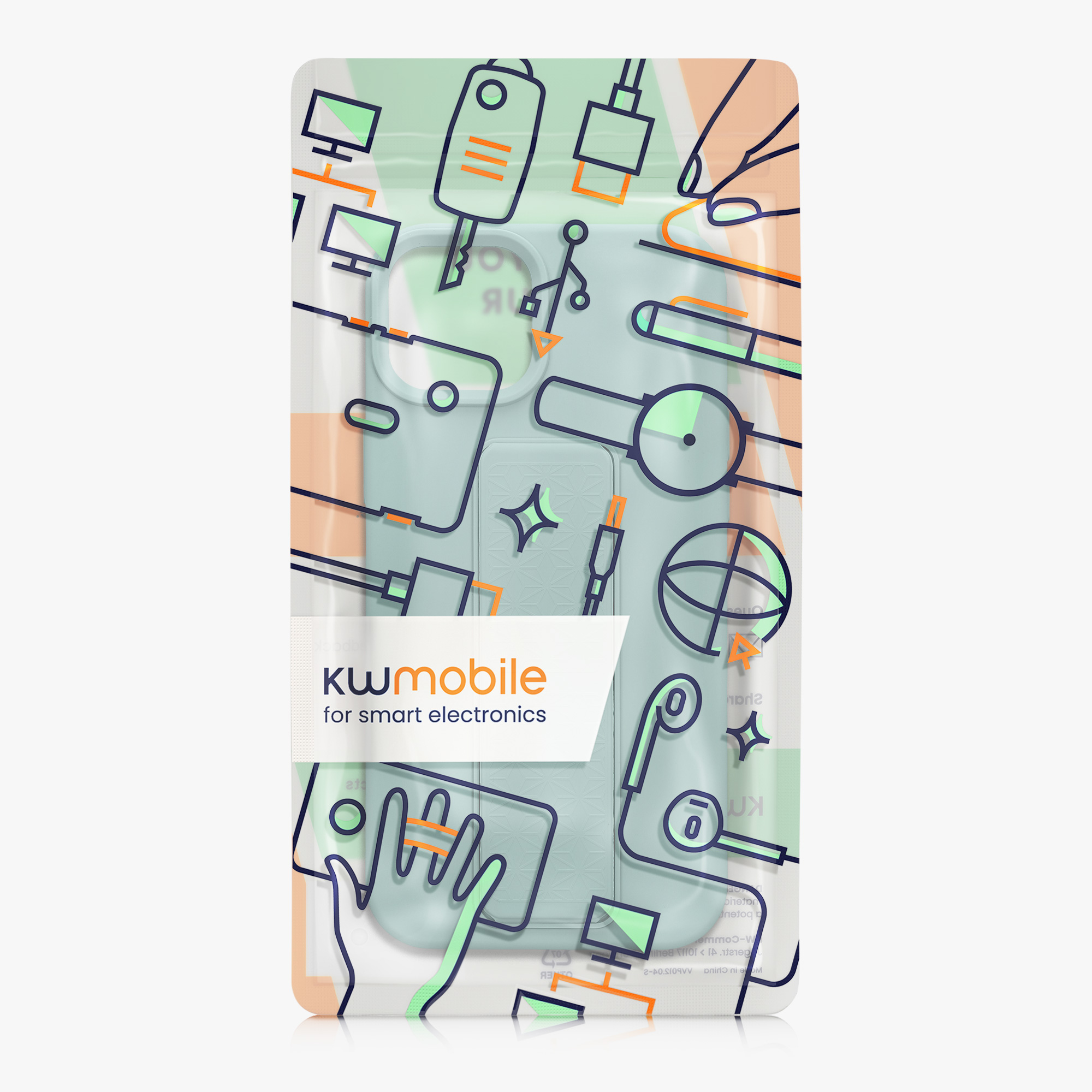 Kryt kwmobile s poutkem se stojánkem iPhone 15 Plus Mint