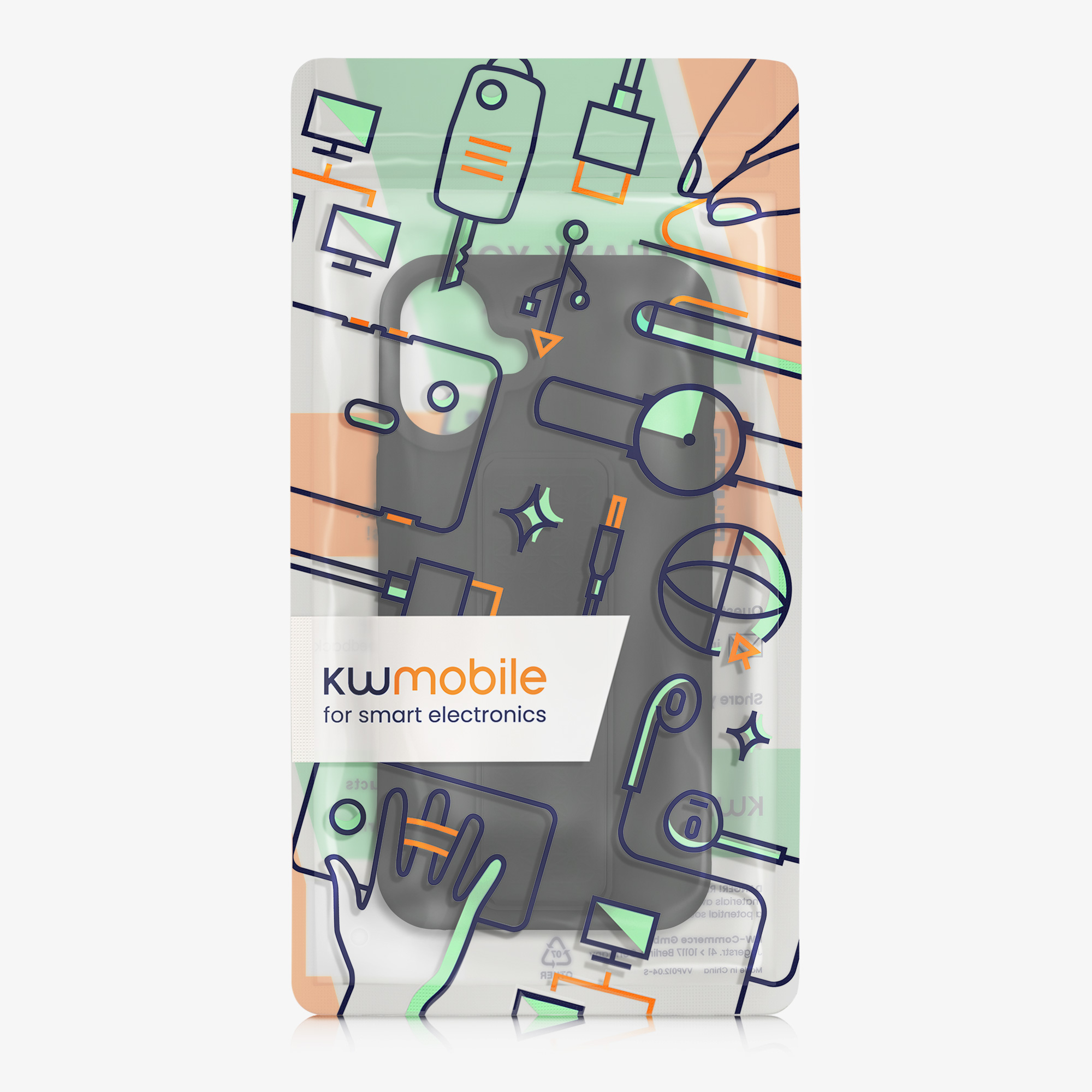 Kryt na mobil s poutkem a stojánkem Apple iPhone 16 Plus kwmobile - černá