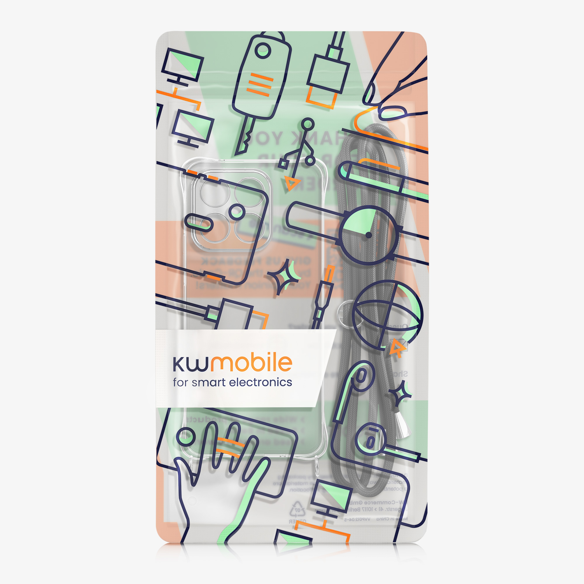 Kwmobile Crossbody pouzdro Motorola Moto G86 5G černá / transparentní
