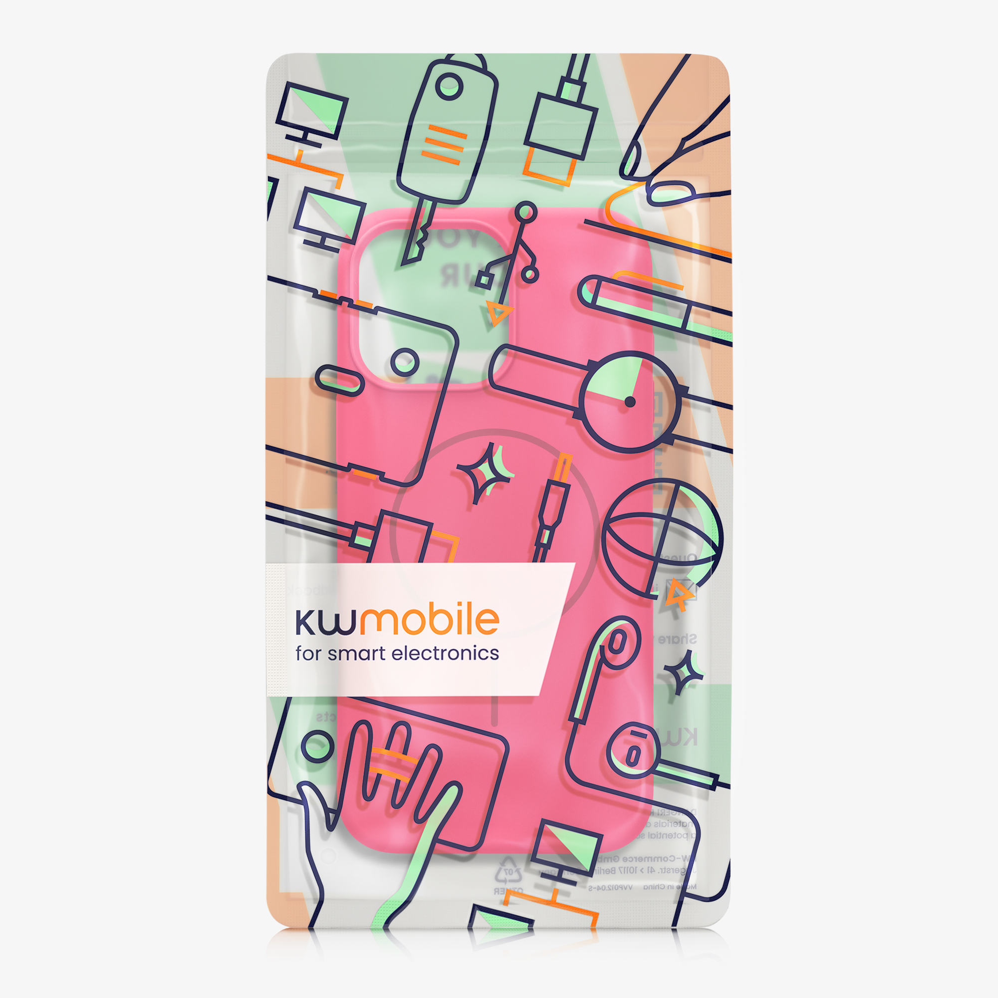 Magnetický kryt kwmobile pro iPhone 15 Pro Max - neonově růžová