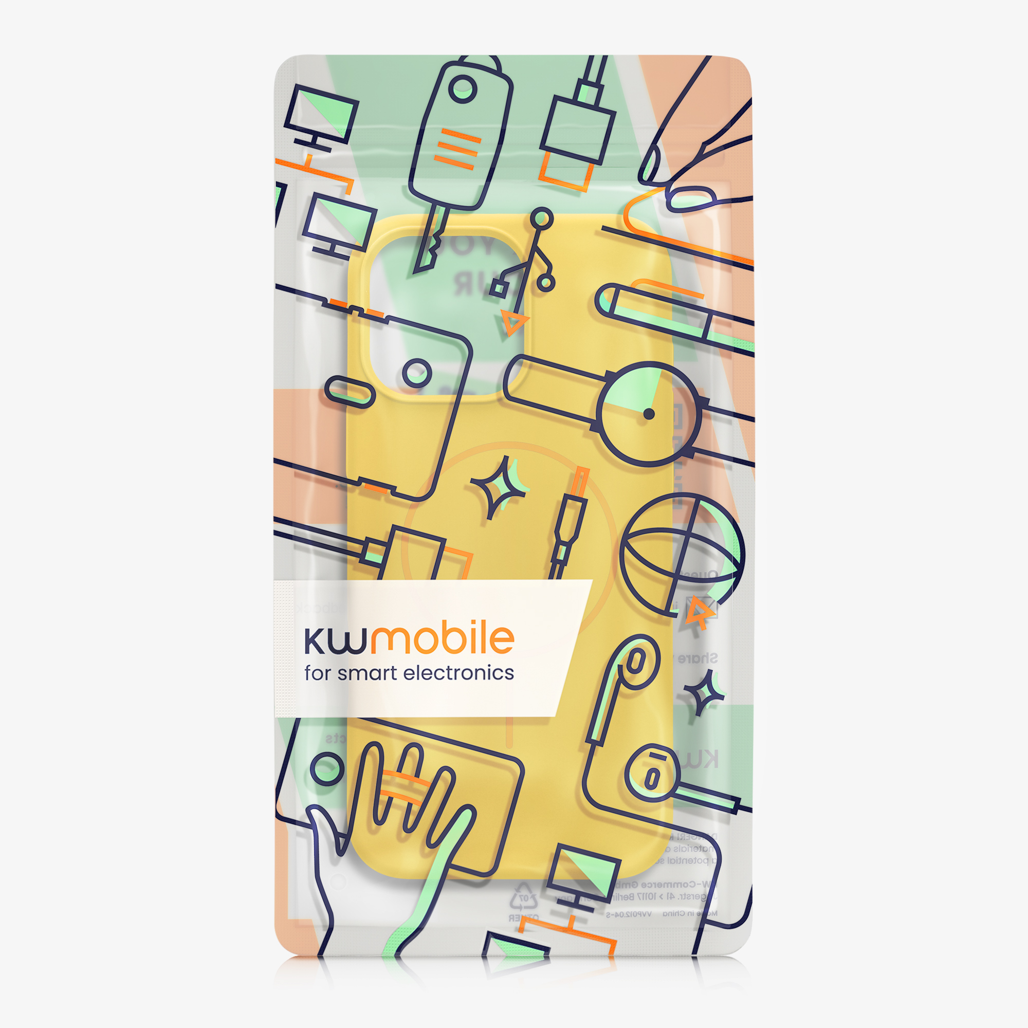 Magnetický kryt kwmobile pro iPhone 15 Pro Max - zářivě žlutá