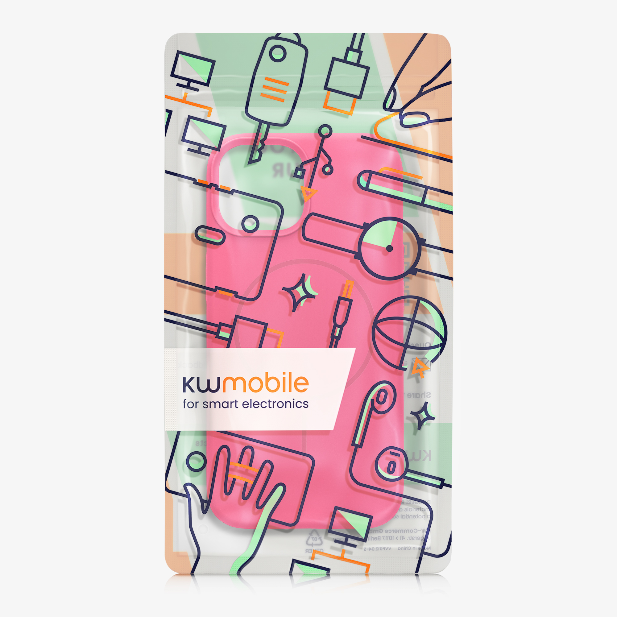 Kryt kwmobile MagSafe iPhone 15 neonově růžová