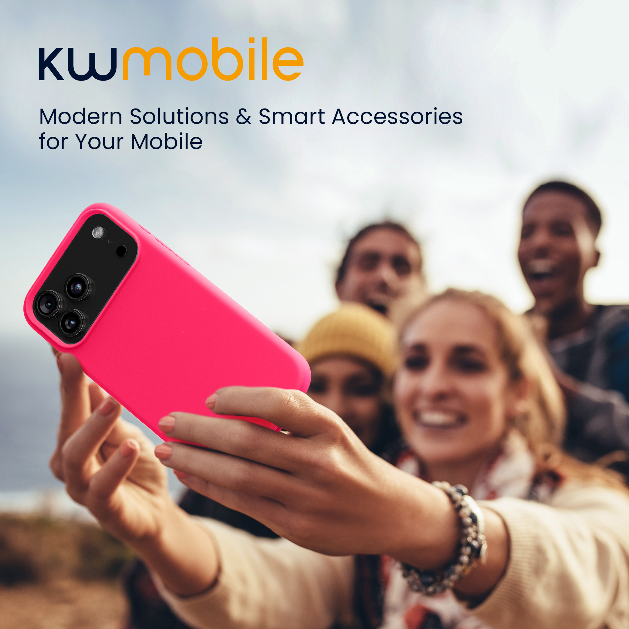 Silikonový kryt Kwmobile pro iPhone 17 Pro Max - neonově růžová