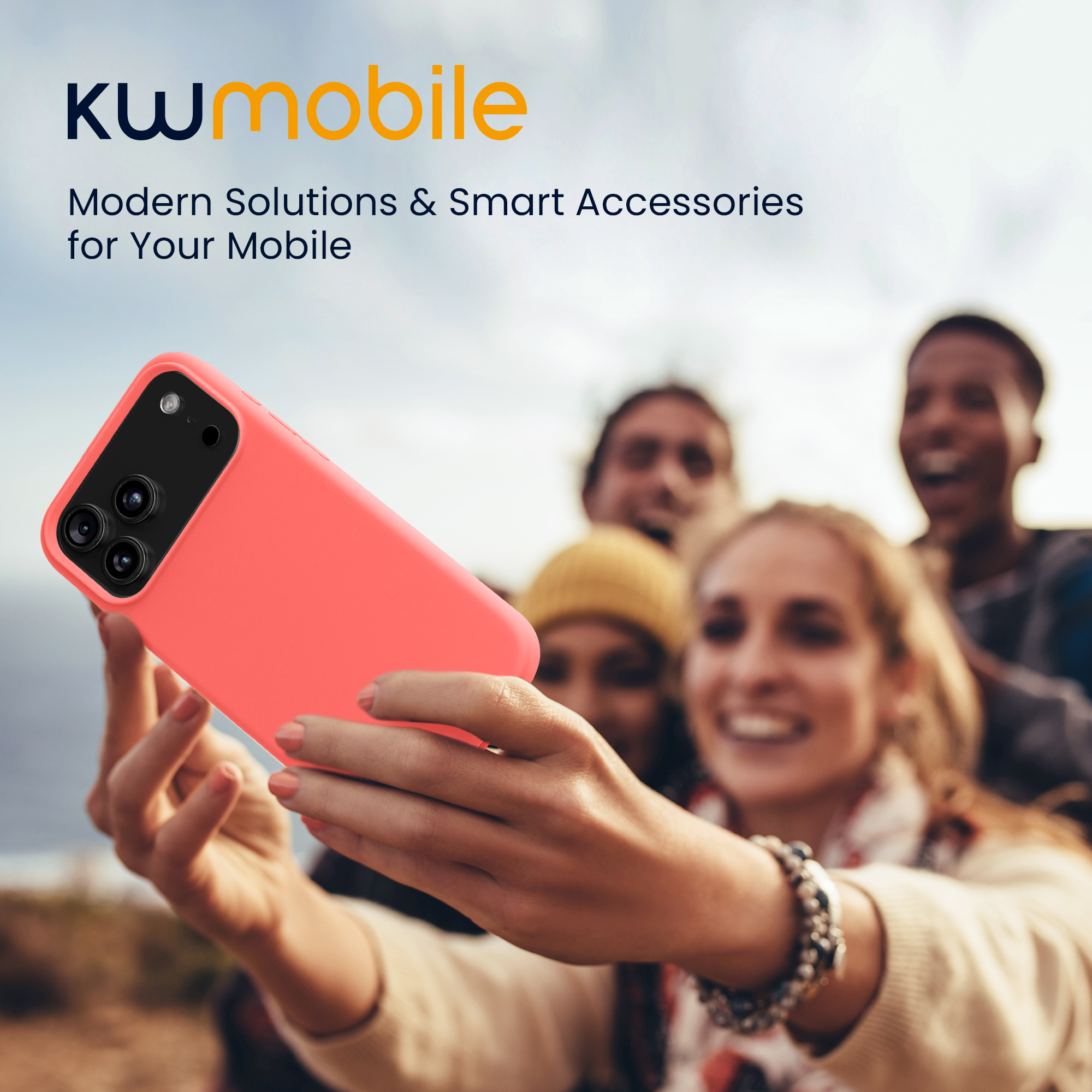 Silikonový kryt Kwmobile pro iPhone 17 Pro Max - neonově korálová