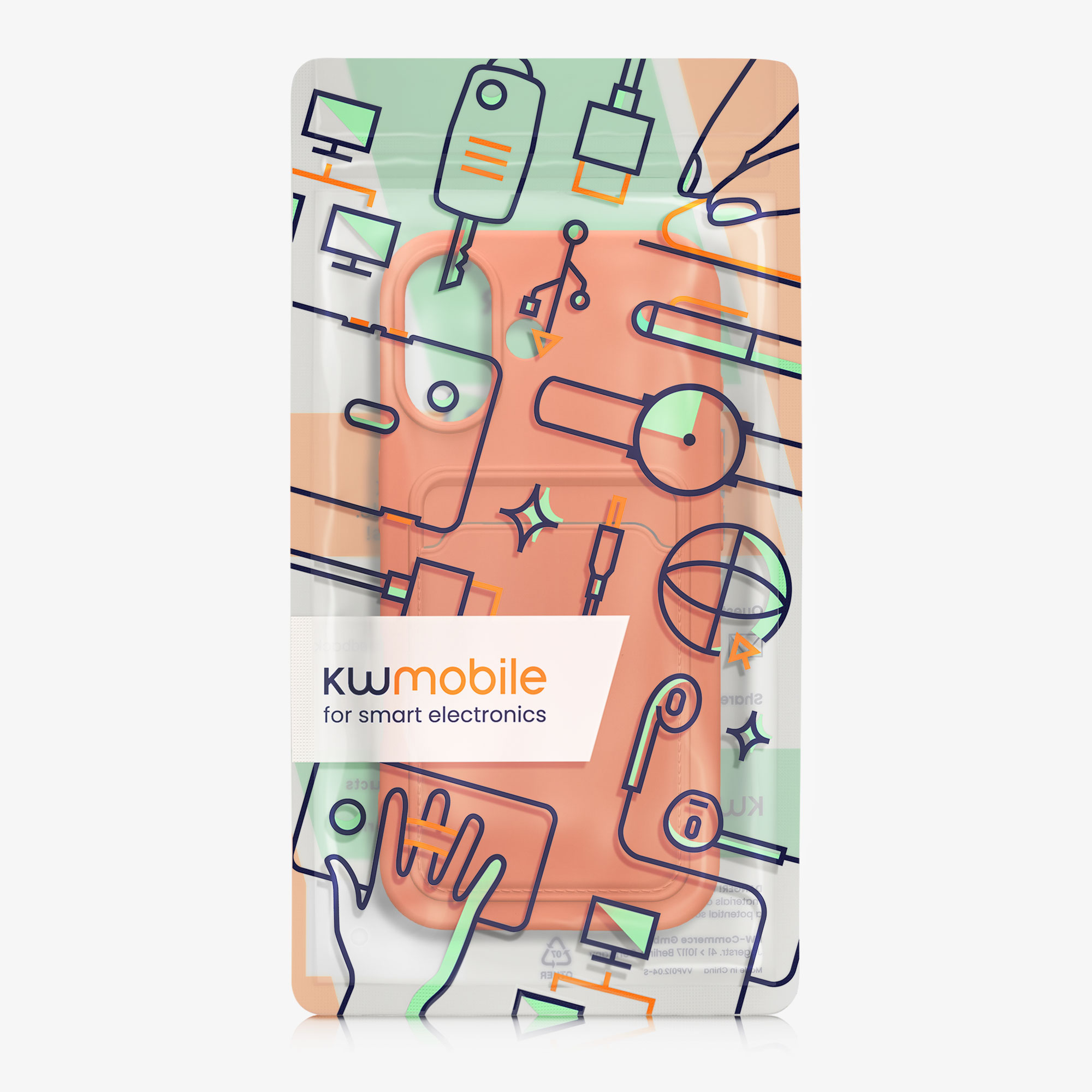 Kryt s držákem karty Kwmobile pro iPhone 17 - oranžová
