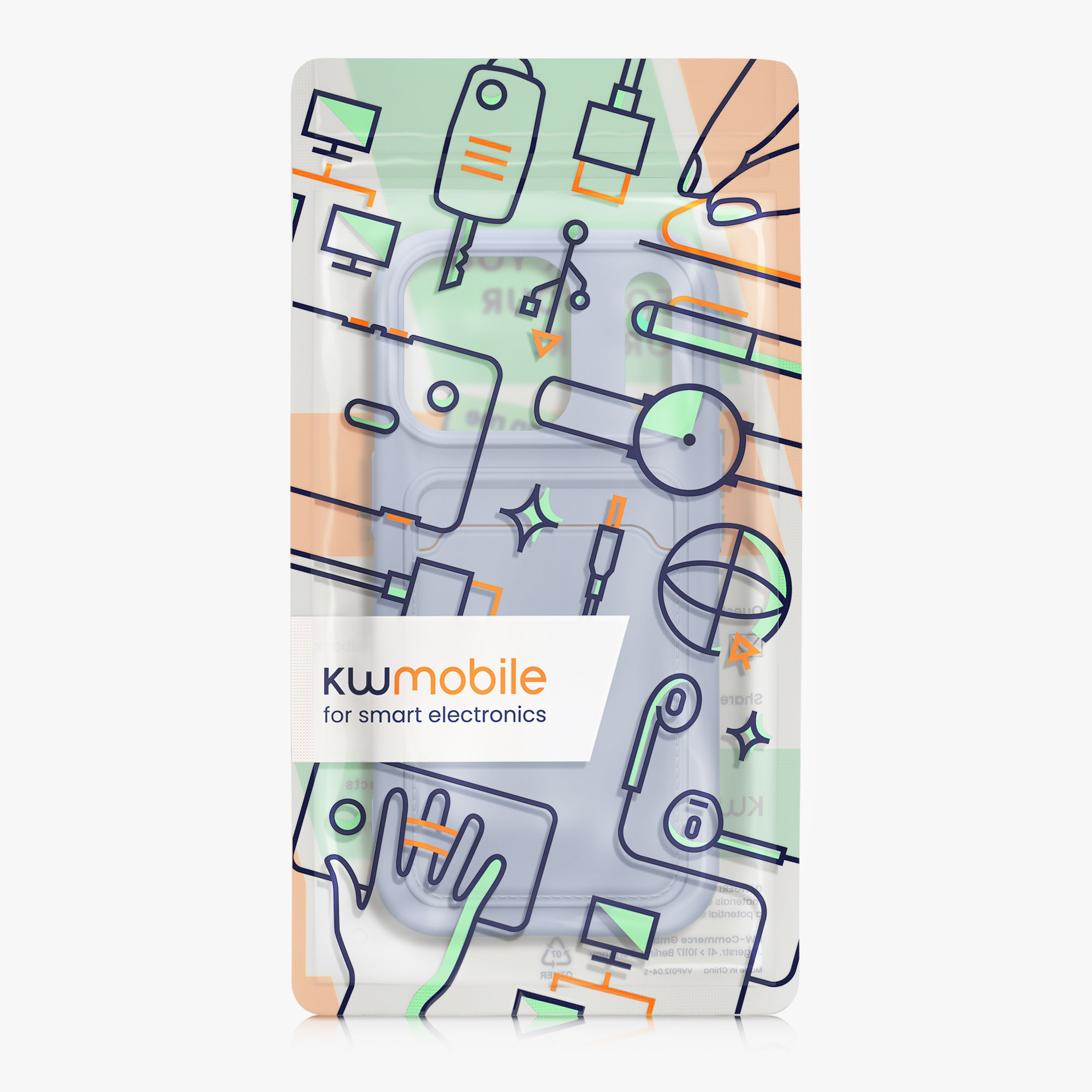 Kryt s držákem karty Kwmobile pro iPhone 17 Pro - levandulová