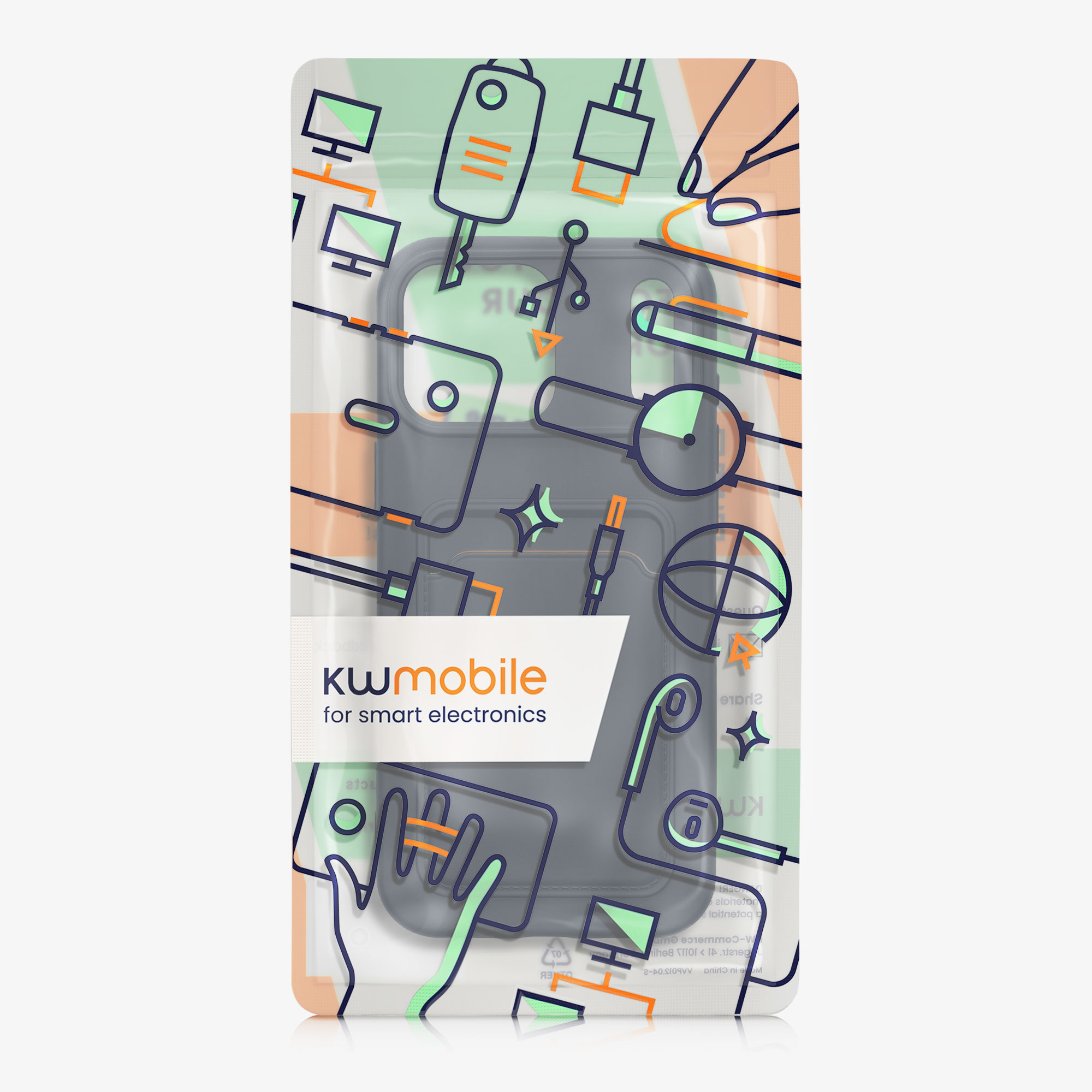 Kryt s držákem karty Kwmobile pro iPhone 17 Pro Max - tmavě modrá
