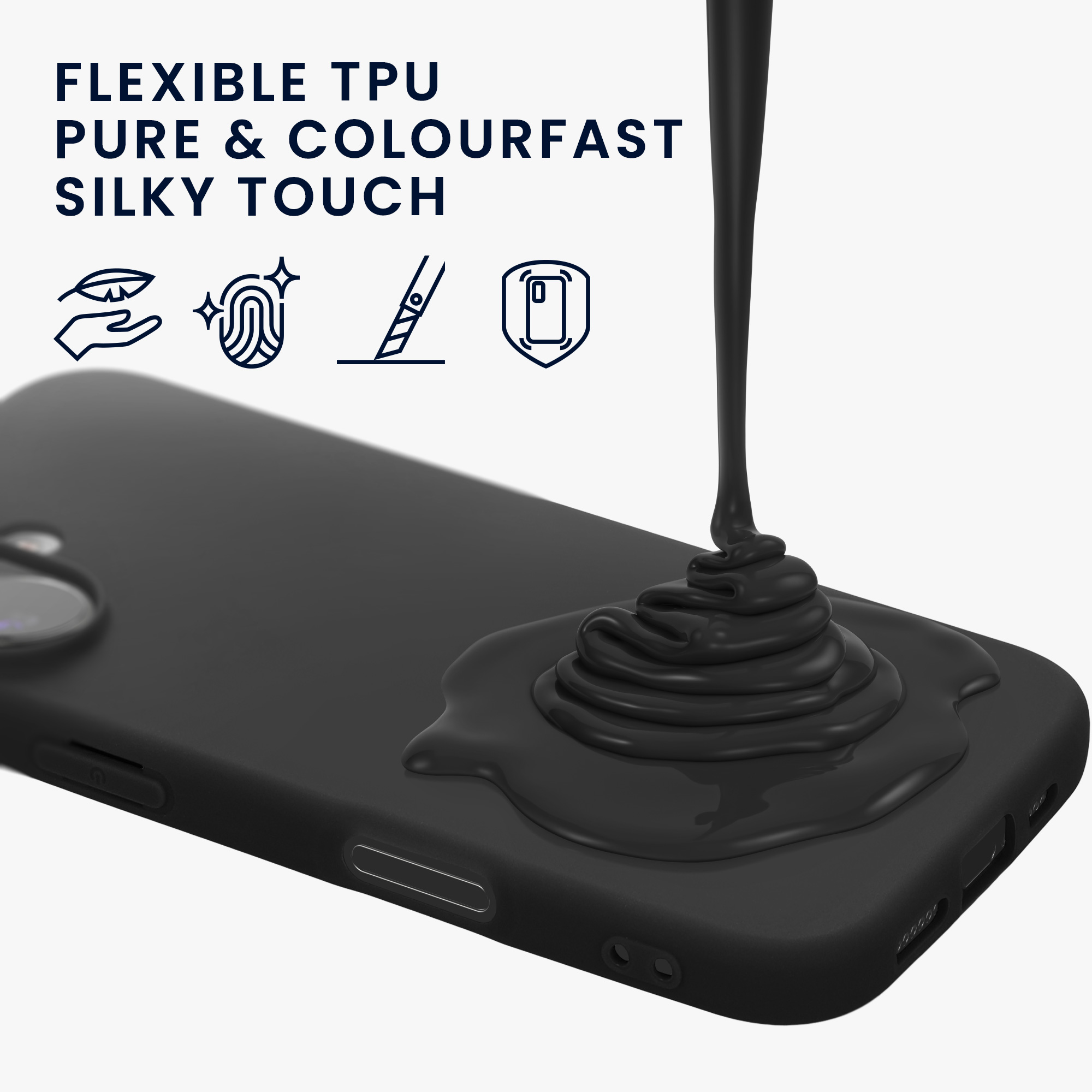 Silikonový kryt Kwmobile pro iPhone 17 - černá matná