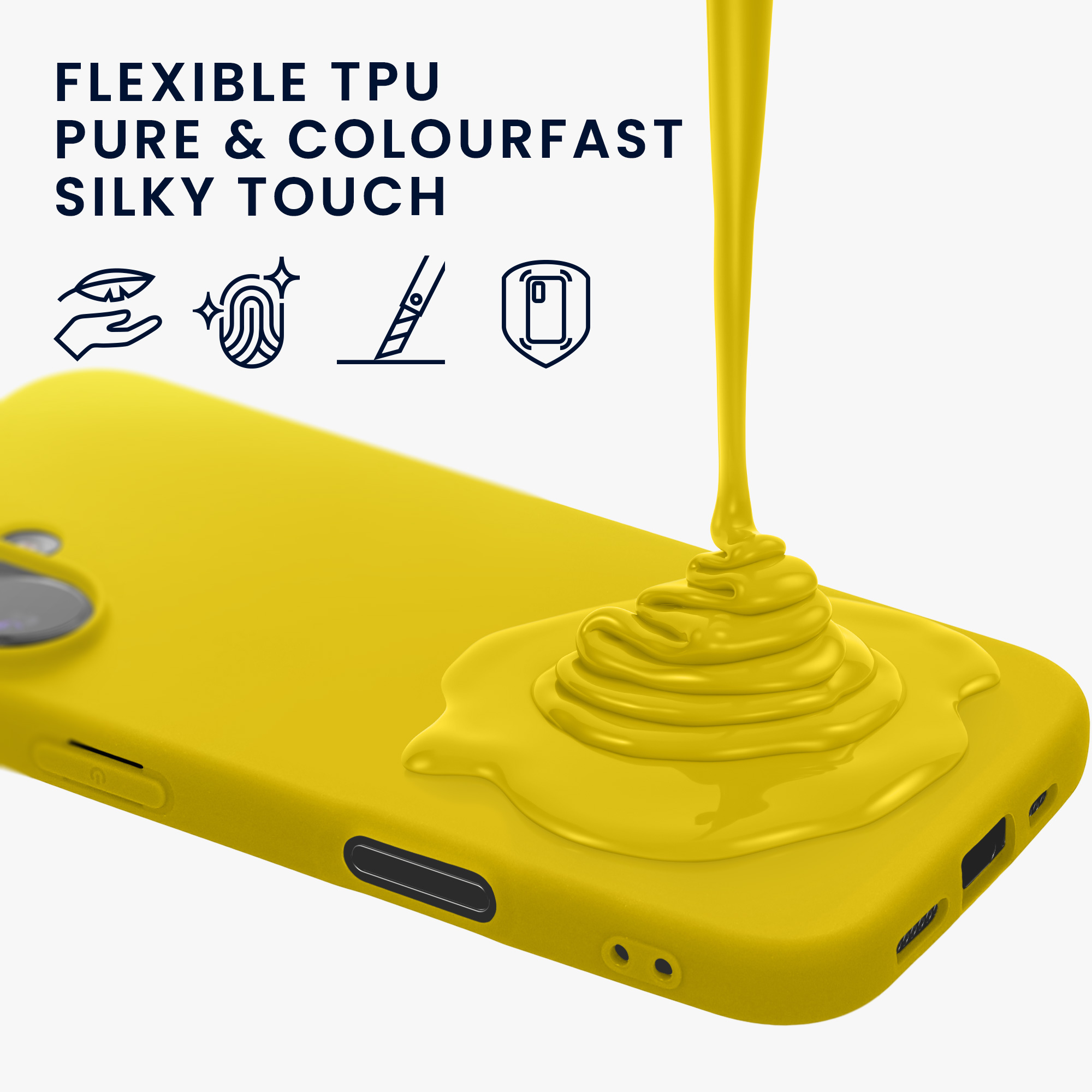Silikonový kryt Kwmobile pro iPhone 17 - zářivě žlutá