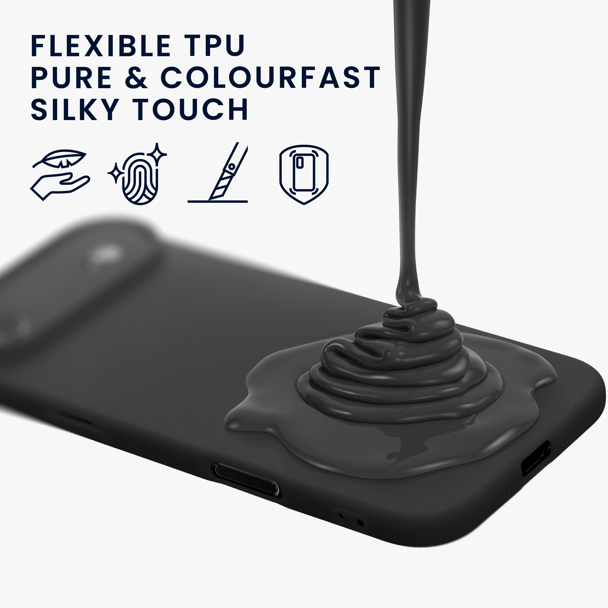 kwmobile měkký ochranný TPU kryt pro Apple iPhone Air, nárazuvzdorný, kompatibilní s bezdrátovým nabíjením, matně černá