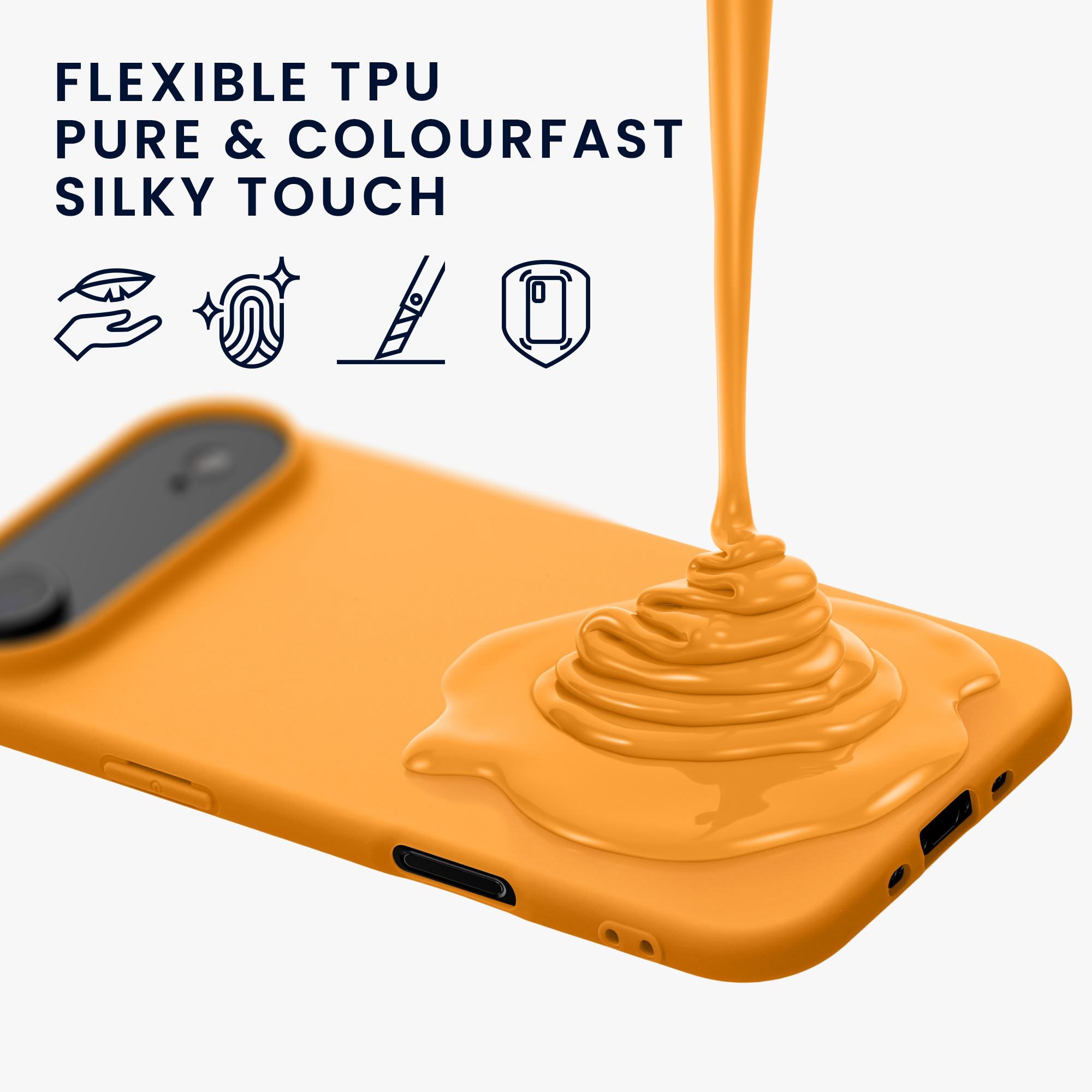 kwmobile měkký ochranný TPU kryt pro Apple iPhone Air, nárazuvzdorný, kompatibilní s bezdrátovým nabíjením, ovocně oranžová