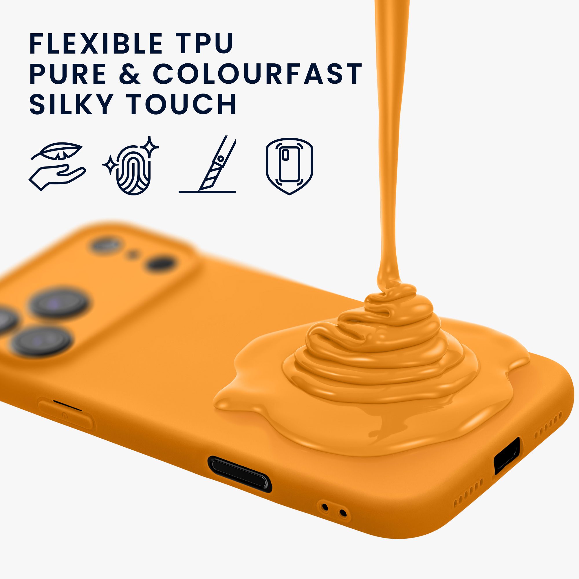Silikonový kryt Kwmobile pro iPhone 17 Pro - fruity orange