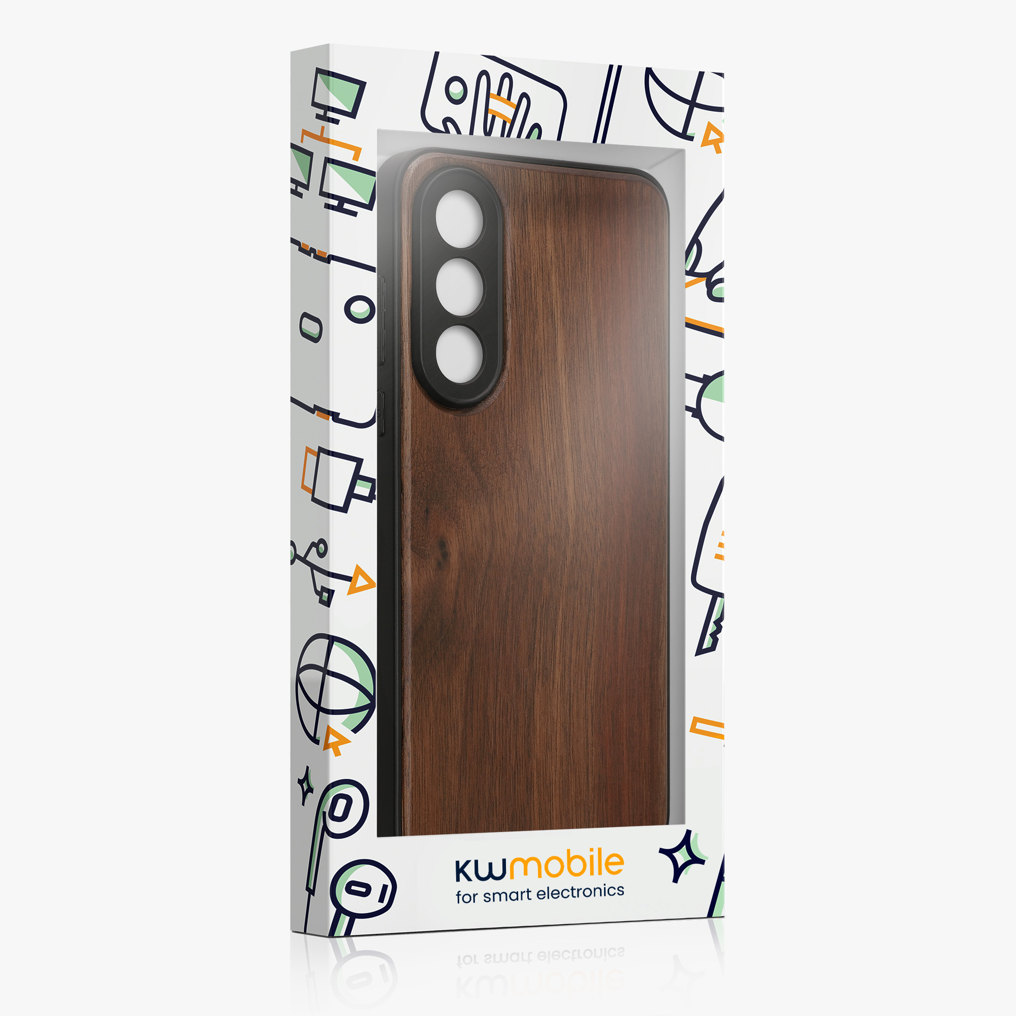 Dřevěný kryt kwmobile pro OnePlus Nord 5, tmavě hnědá