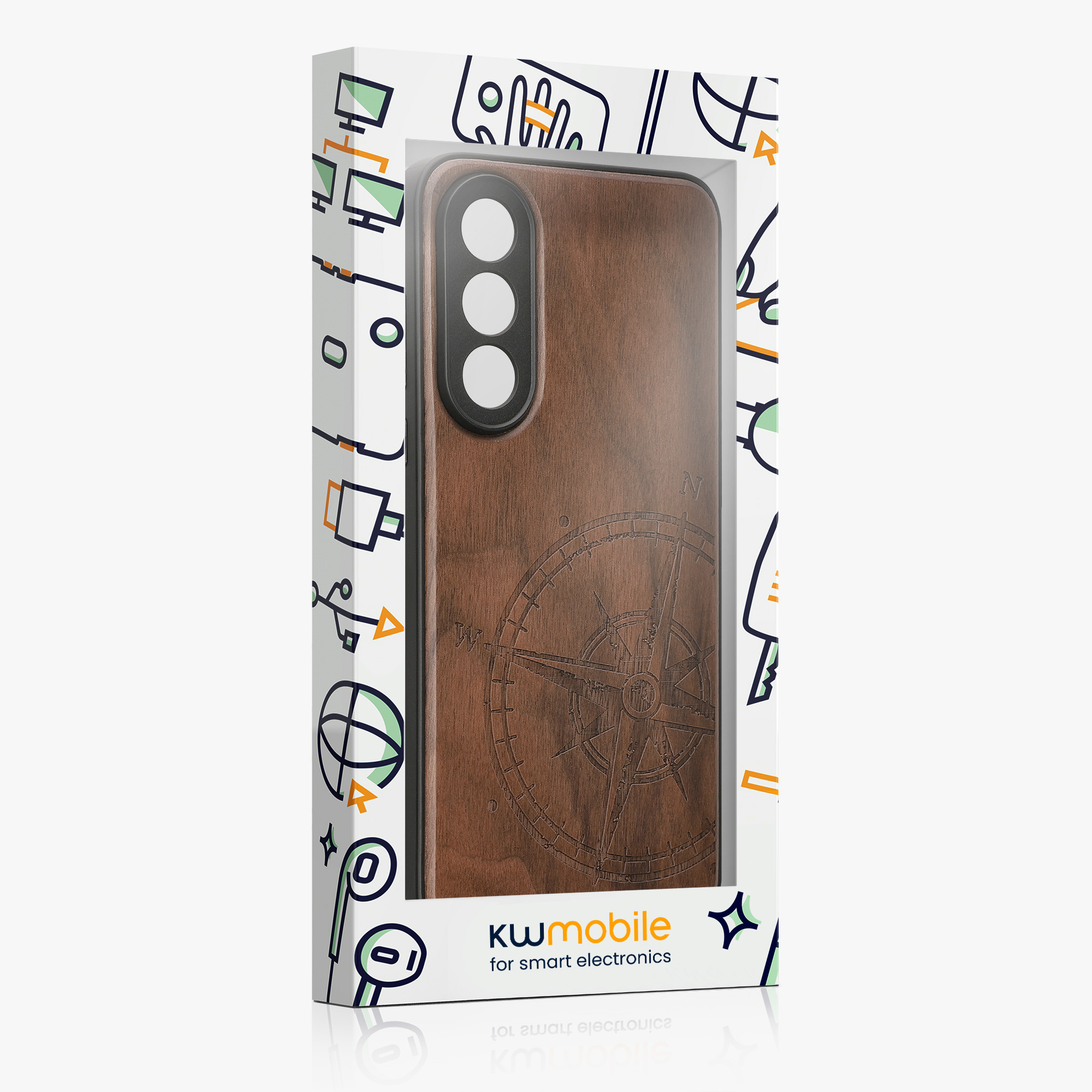 Dřevěný kryt kwmobile pro OnePlus Nord 5, tmavě hnědá