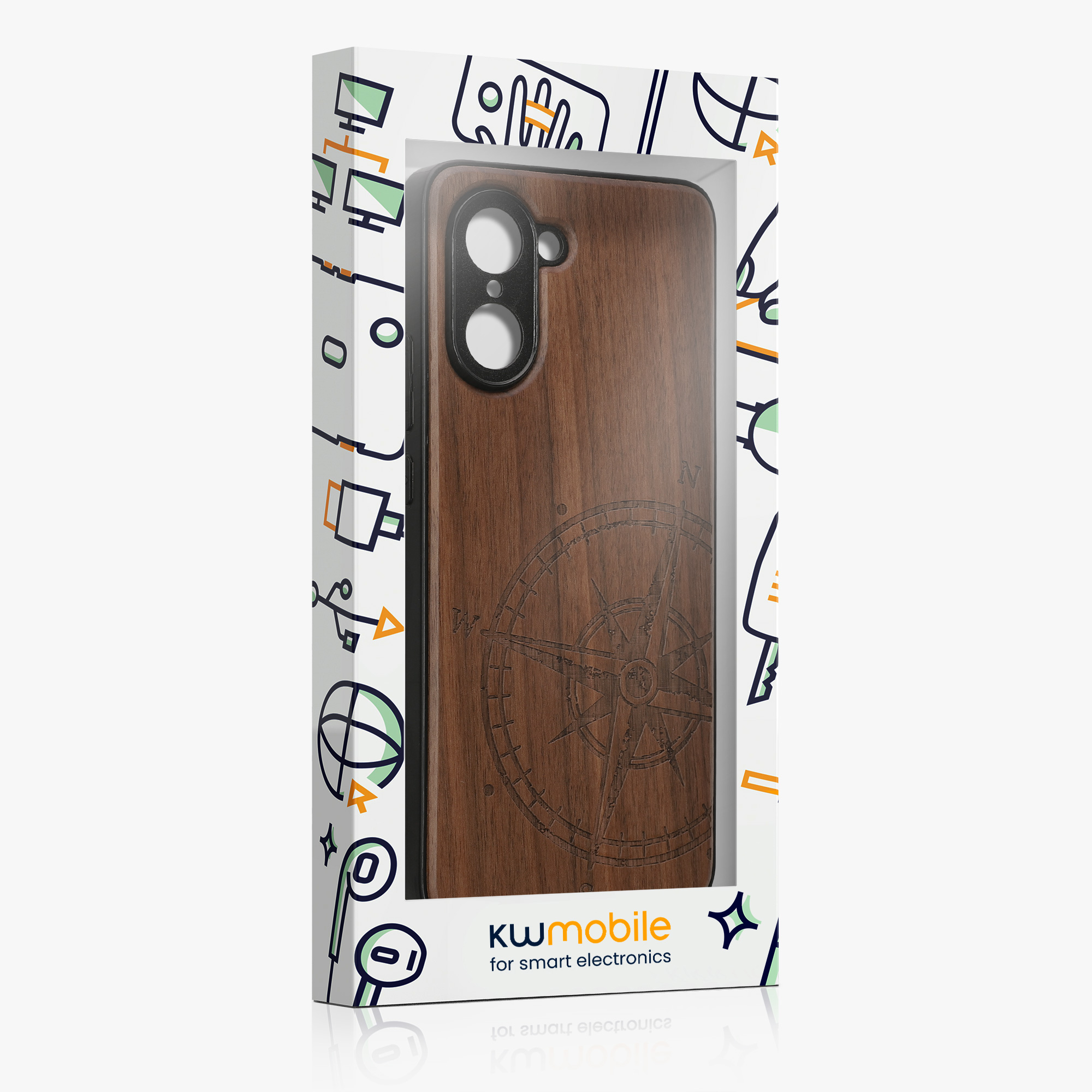 Dřevěný kryt kwmobile pro OnePlus Nord CE5, tmavě hnědá