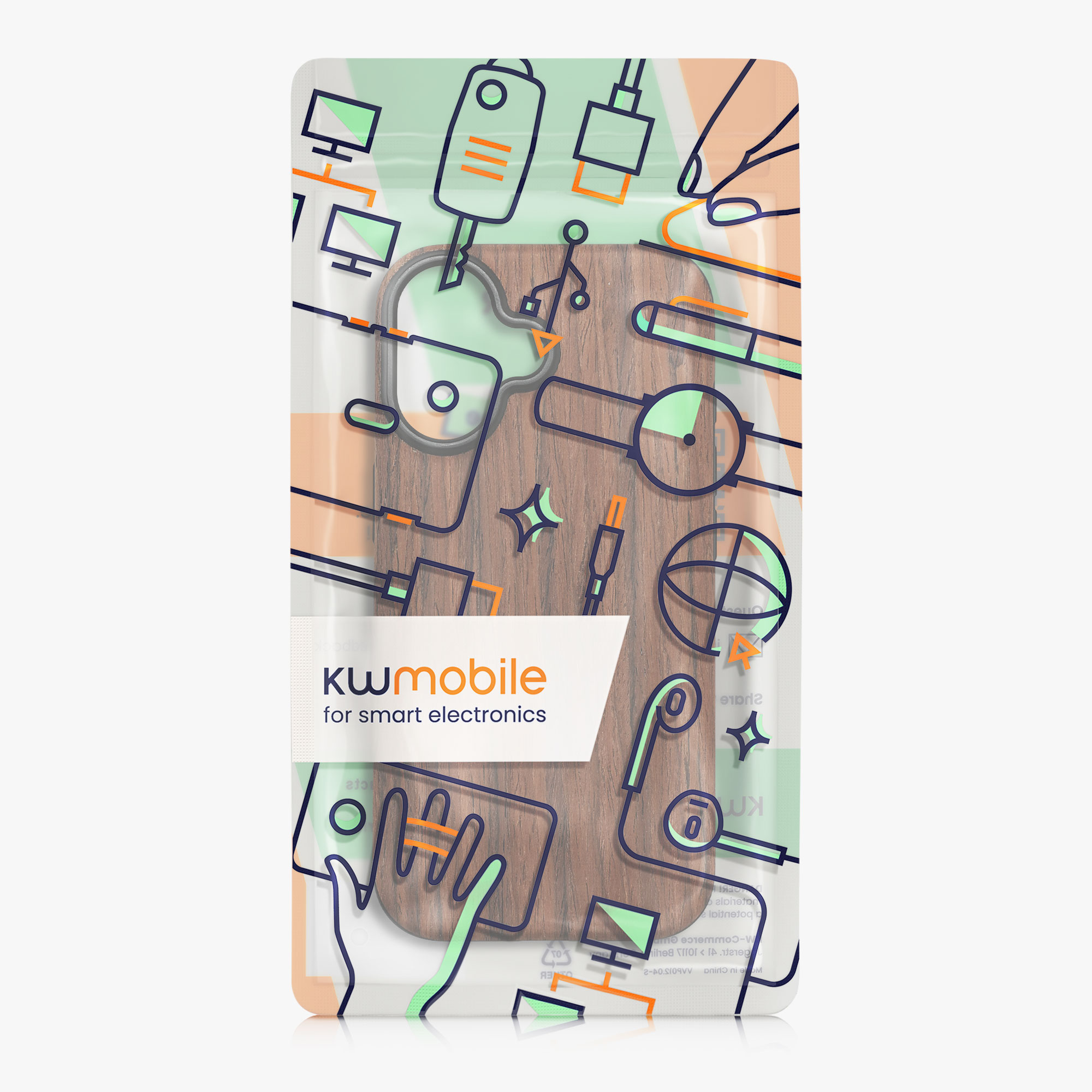 Kryt s dekorem dřeva Kwmobile pro iPhone 17 - hnědý dekor dřeva