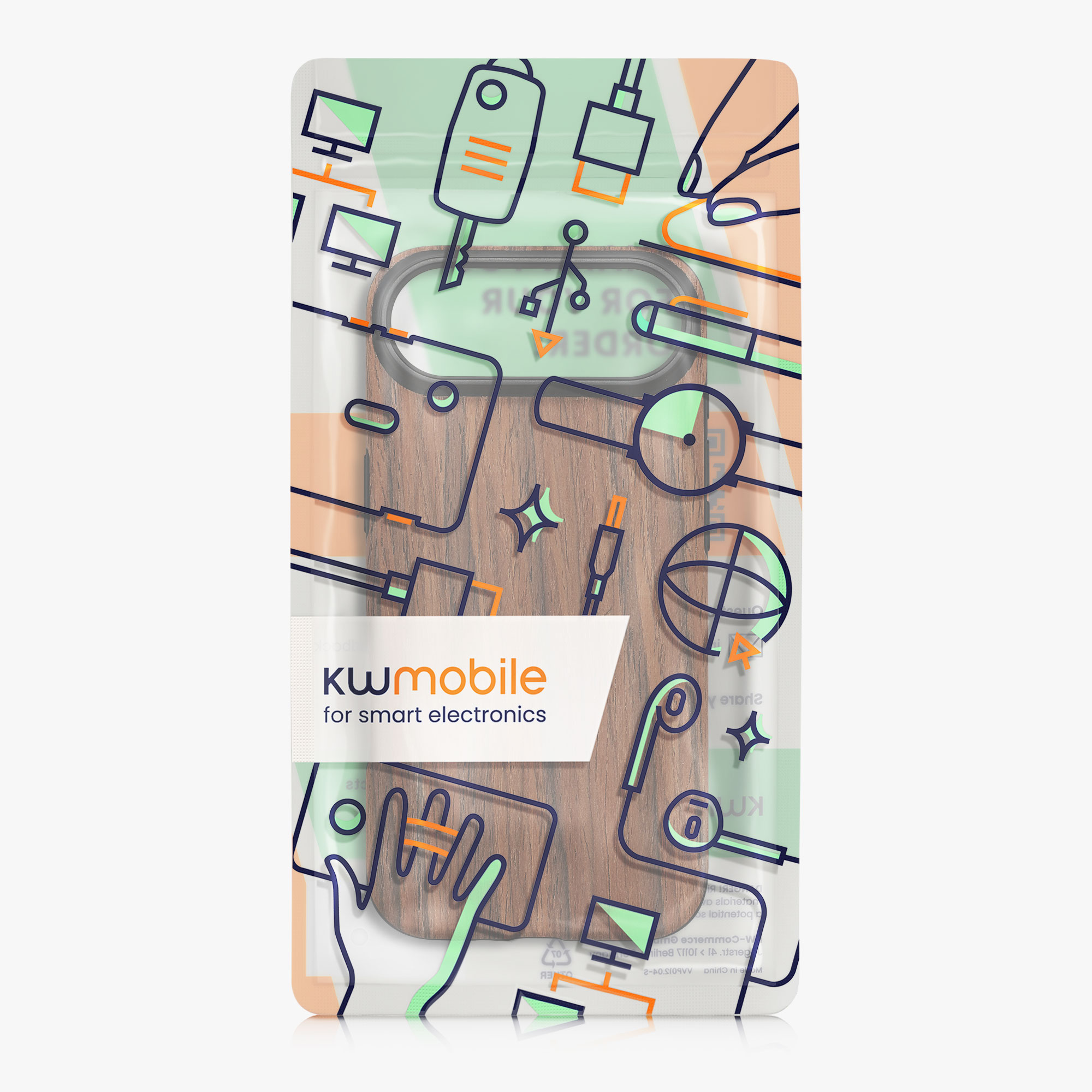 kwmobile Wood Optics kryt pro Apple iPhone Air - TPU ochranný obal in Two-Tone Wood Design - Woodgrain hnědá