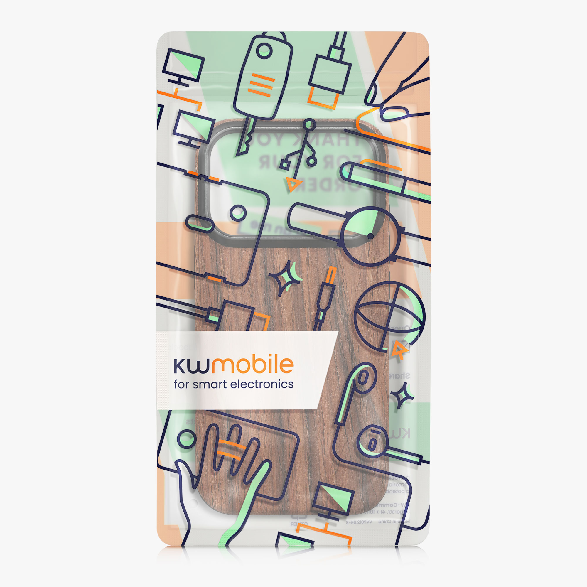 Kryt s dekorem dřeva Kwmobile pro iPhone 17 Pro - hnědý dekor dřeva