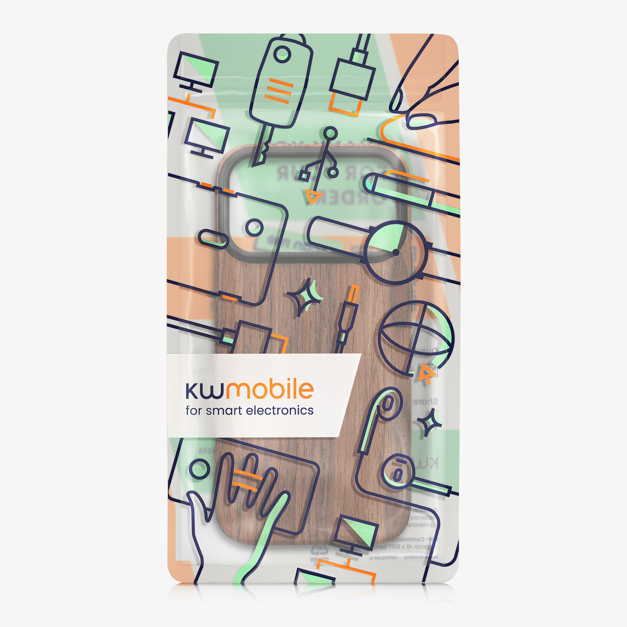 Kryt s dekorem dřeva Kwmobile pro iPhone 17 Pro Max - hnědý dekor dřeva