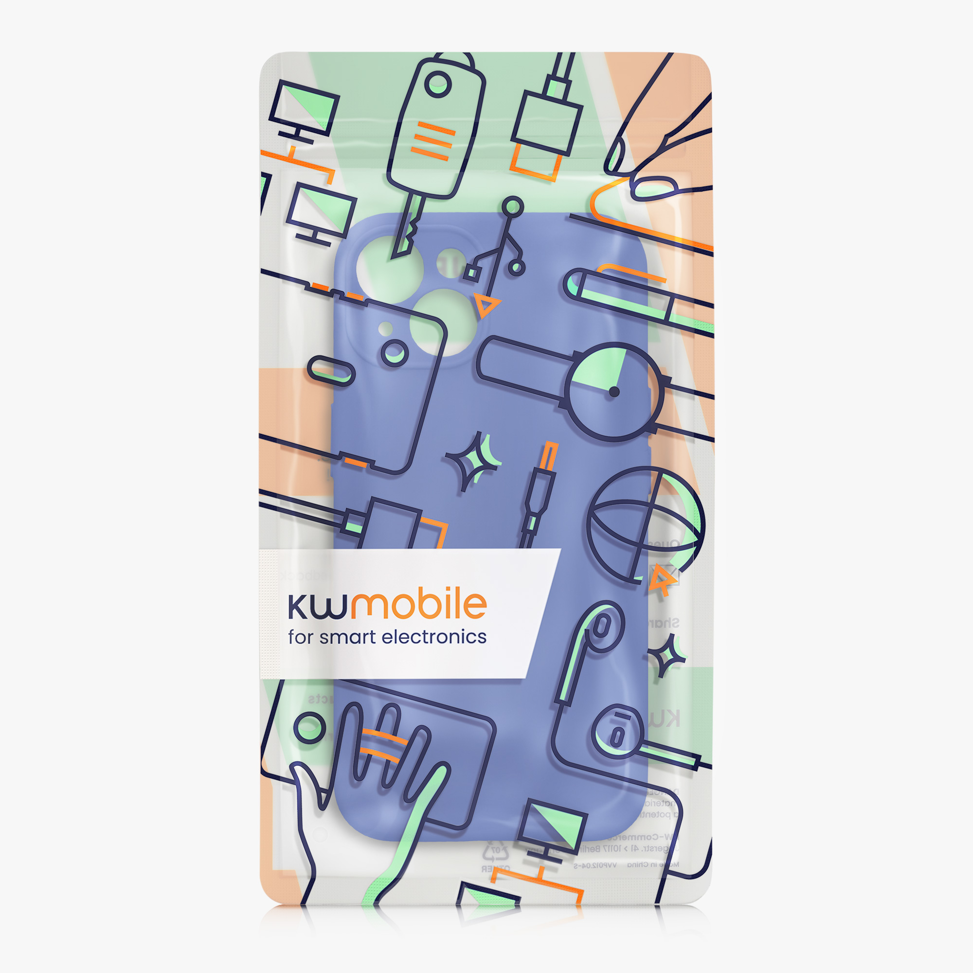 Kryt kwmobile slim soft-touch iPhone 14 modrá