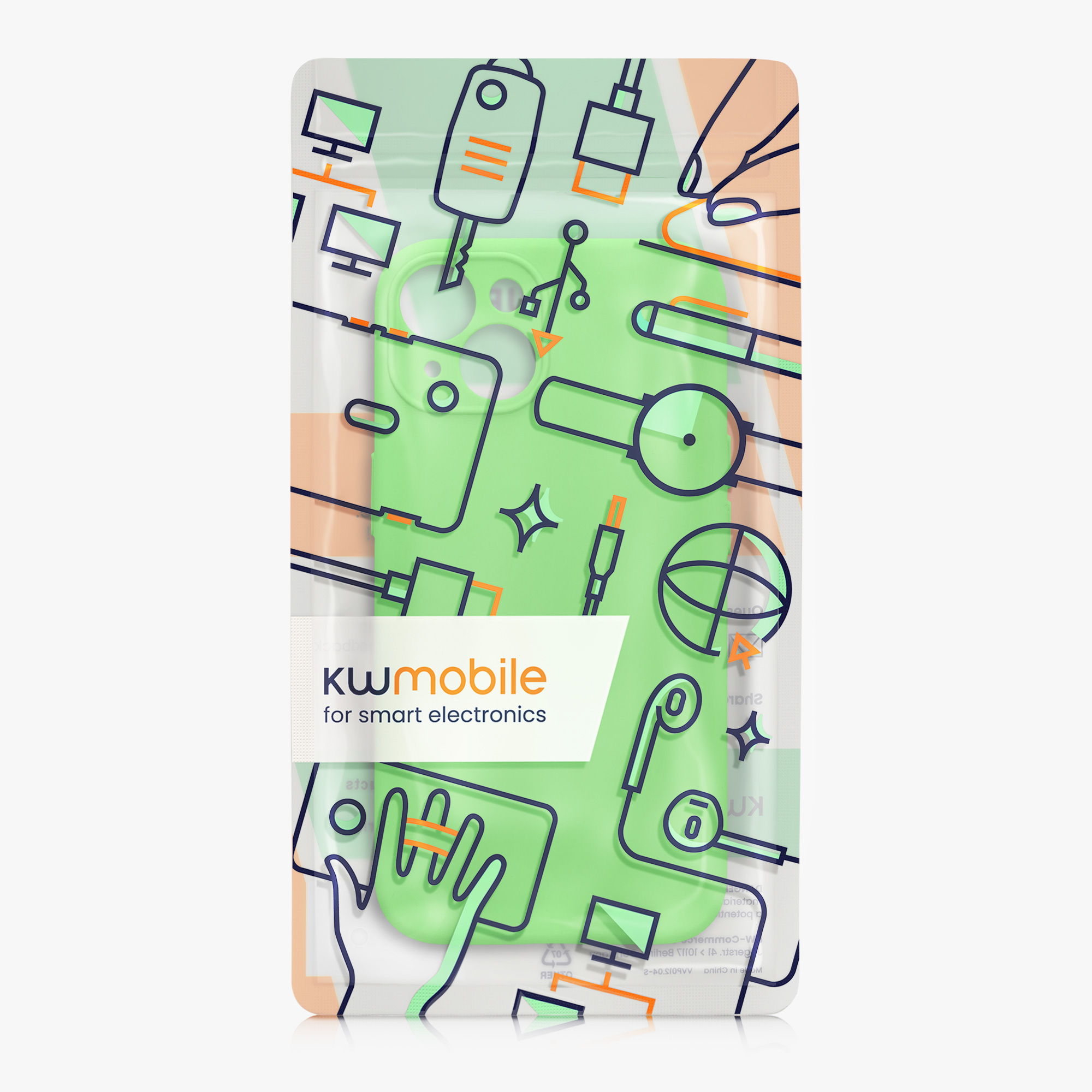 Kryt kwmobile slim soft-touch iPhone 14 limetkově zelená