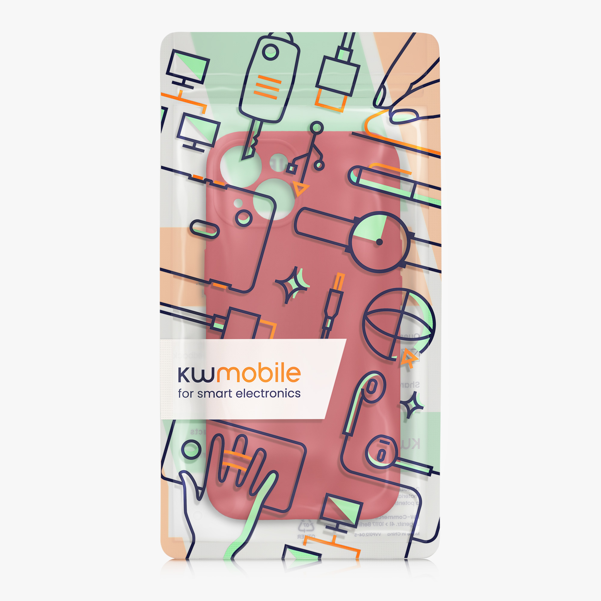 Kryt kwmobile slim soft-touch iPhone 14 červená