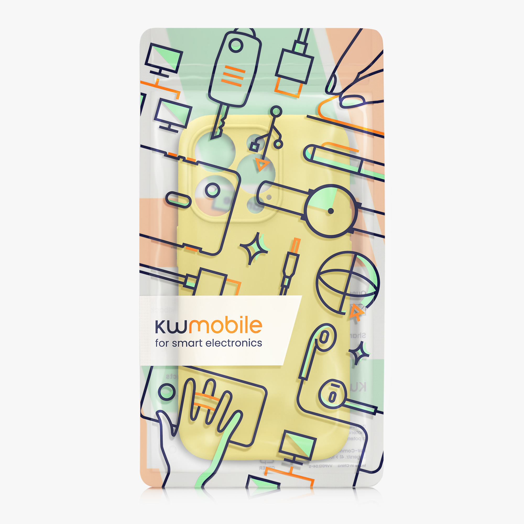 Kryt kwmobile slim soft-touch iPhone 14 Pro žlutá