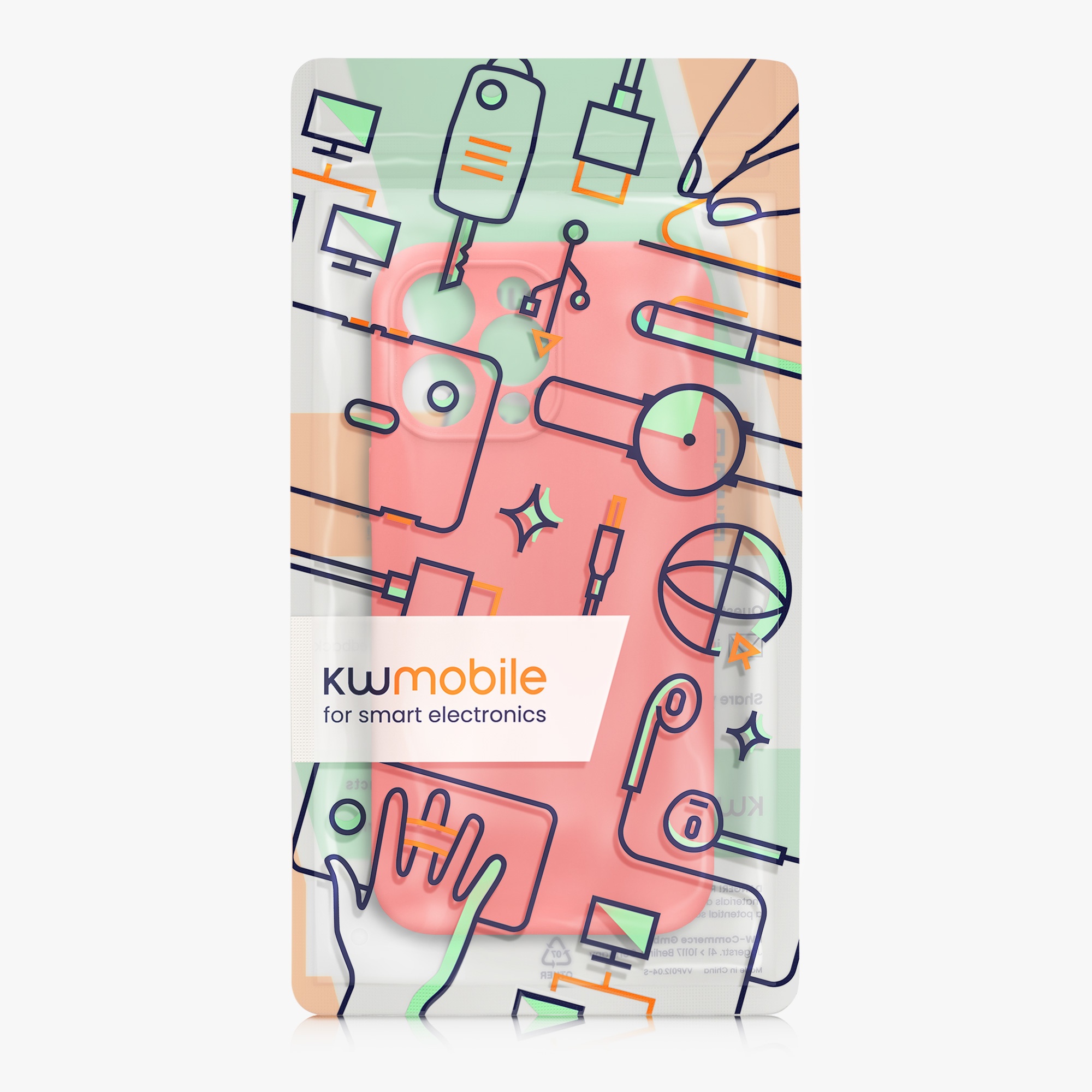 Kryt kwmobile slim soft-touch iPhone 14 Pro Max Neon Coral