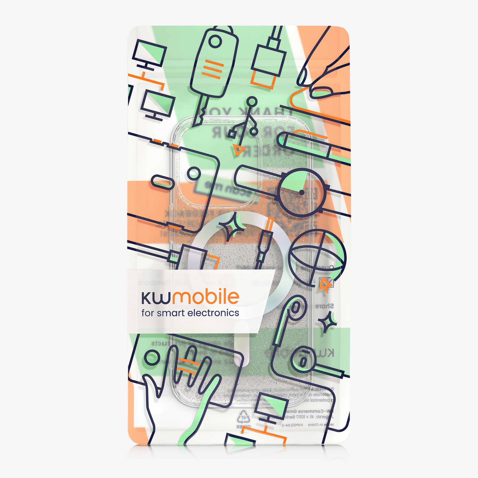 Magnetický kryt kwmobile pro iPhone 15 Pro - třpytivá