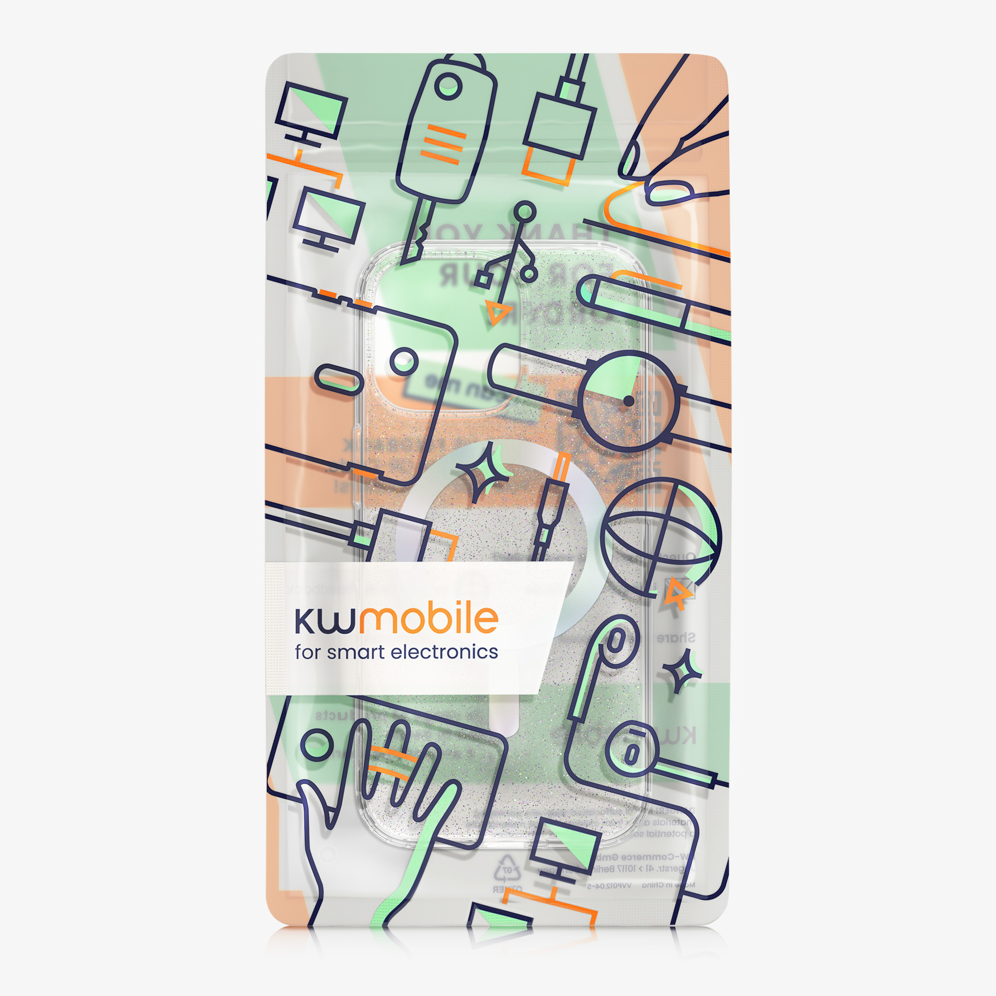 Magnetický kryt kwmobile pro iPhone 15 Pro Max - třpytivá
