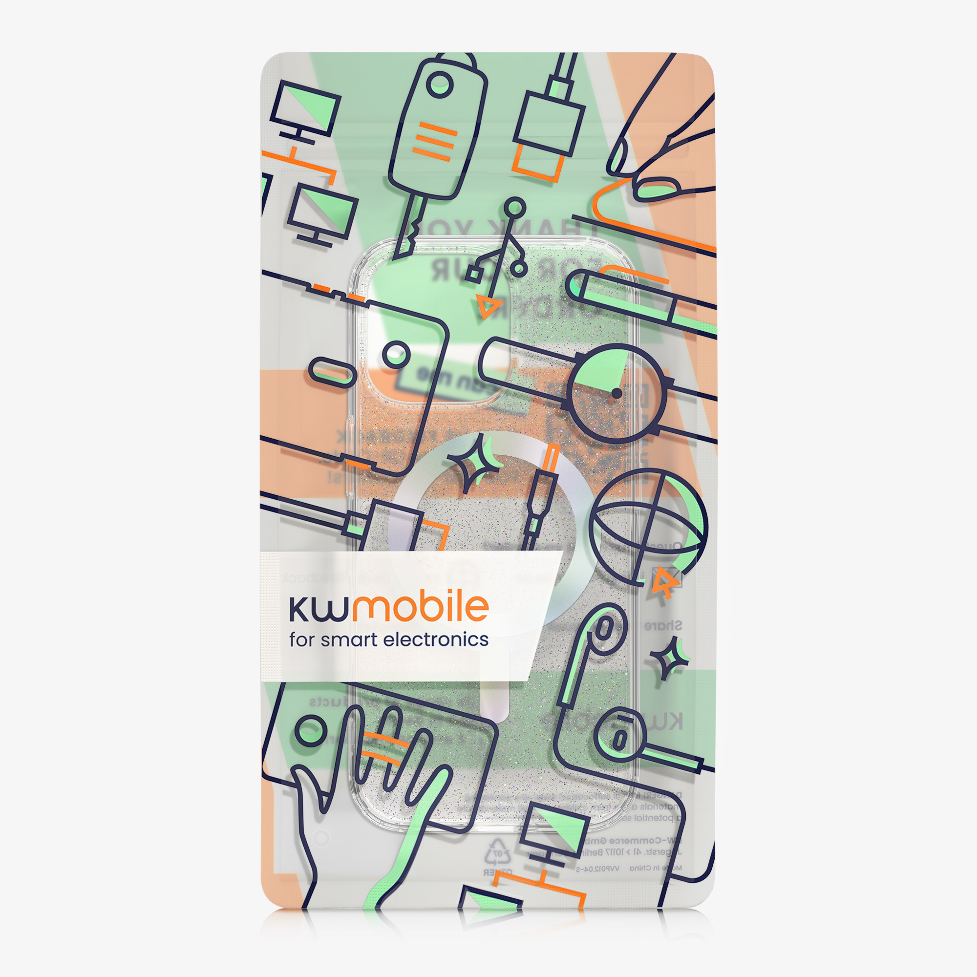 MagSafe kryt Kwmobile pro iPhone 16 Pro Max - třpytivá