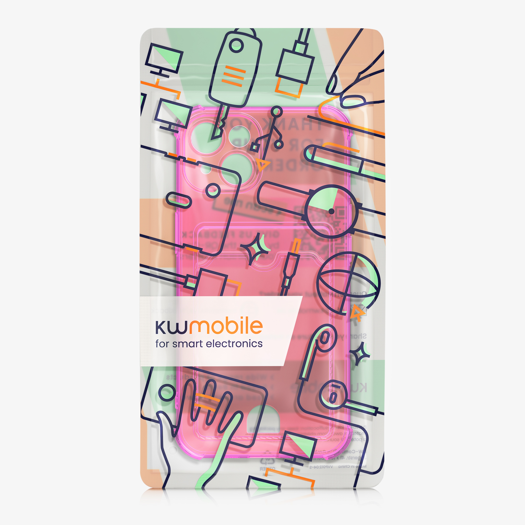 Kryt kwmobile s přihrádkou na kartu iPhone 15 transparentní