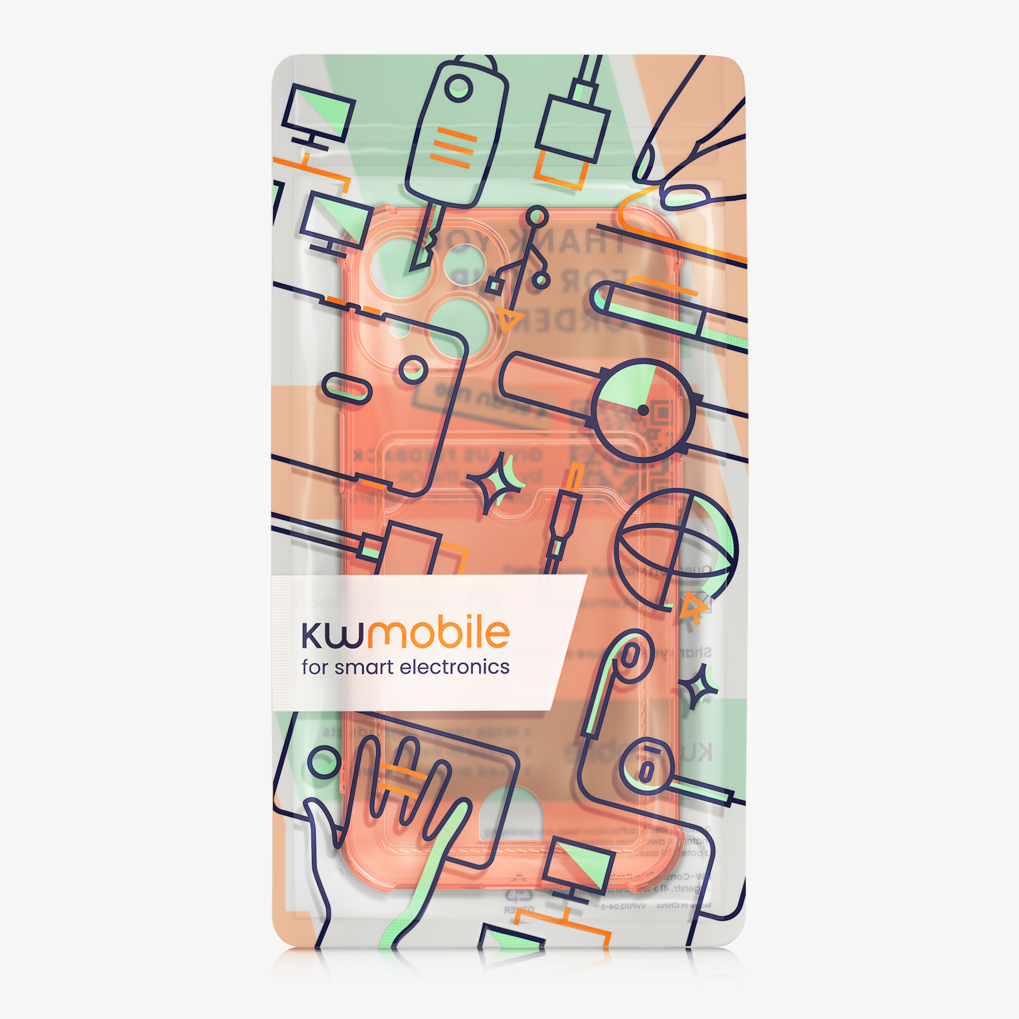 Kryt kwmobile s přihrádkou na kartu iPhone 15 transparentní