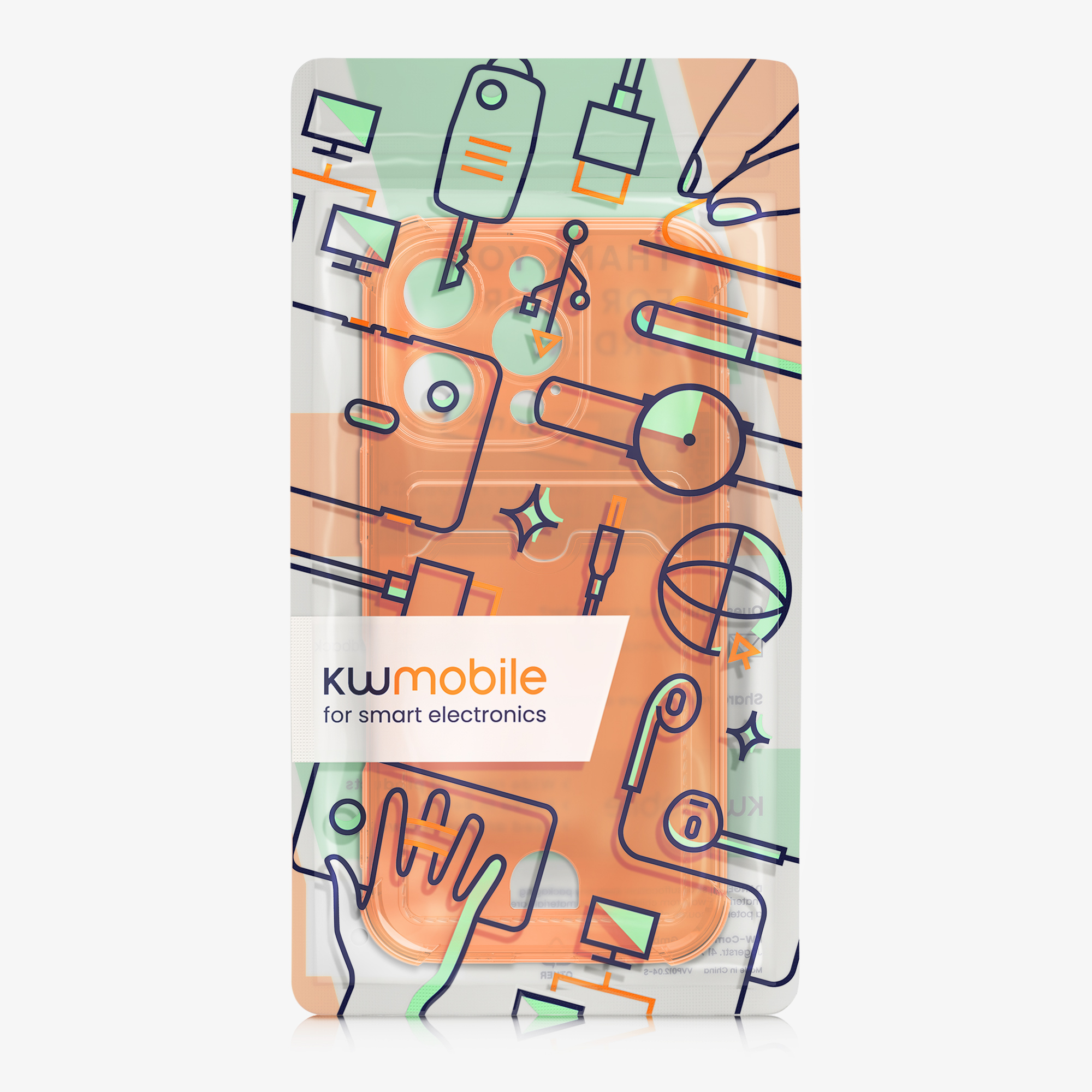 Kryt na mobil s přihrádkou na kartu Apple iPhone 16 Pro kwmobile - ovocně oranžová