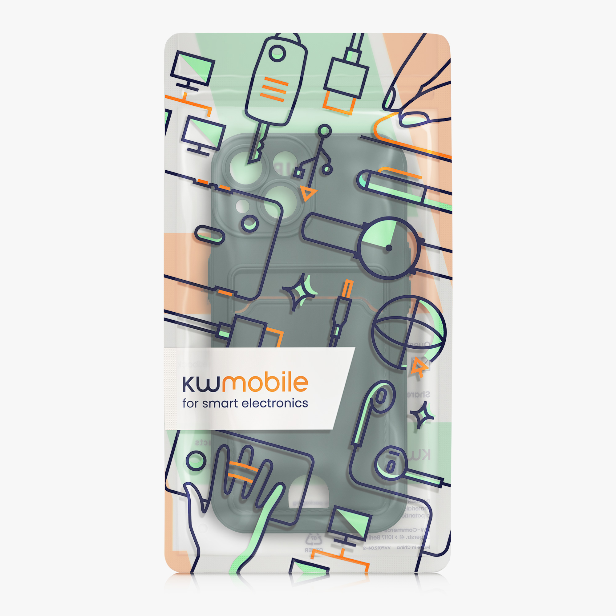 Nabíječka kwmobile slim iPhone 15 zelená