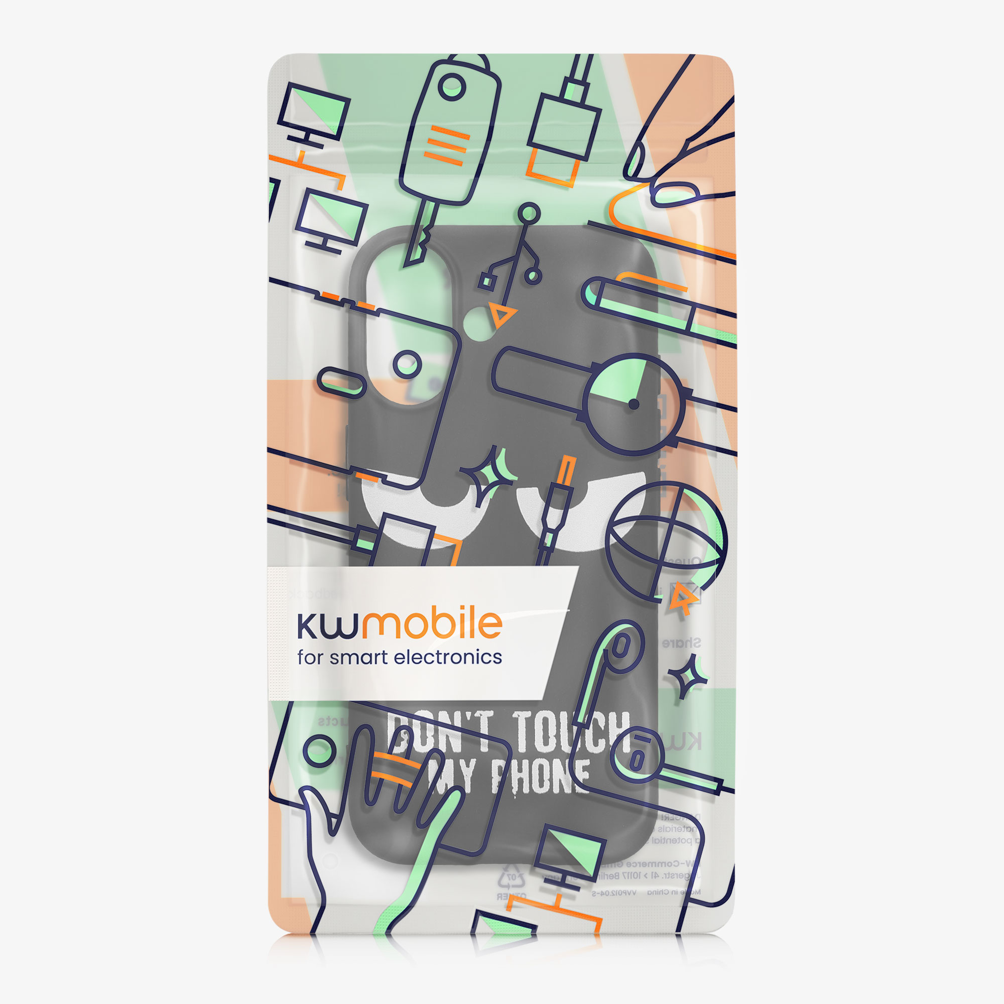Silikonový kryt Kwmobile pro iPhone 17 - Don't Touch My Phone bílá / černá