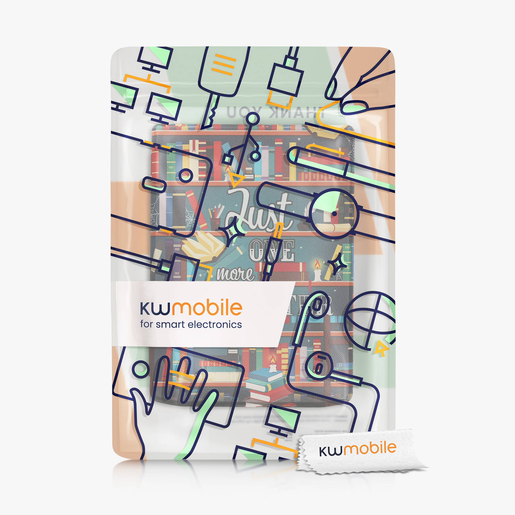 Pouzdro na čtečku kwmobile pro Pocketbook InkPad 4 / Color 3 / Color… - Library Motto Multicolor