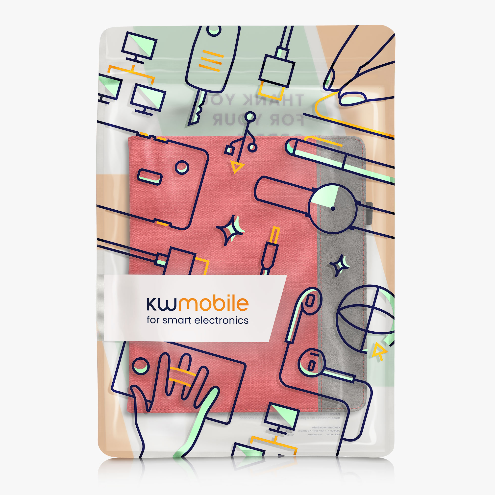 Pouzdro na čtečku kwmobile Kindle Scribe 2022/2024 - červená / tmavě šedá