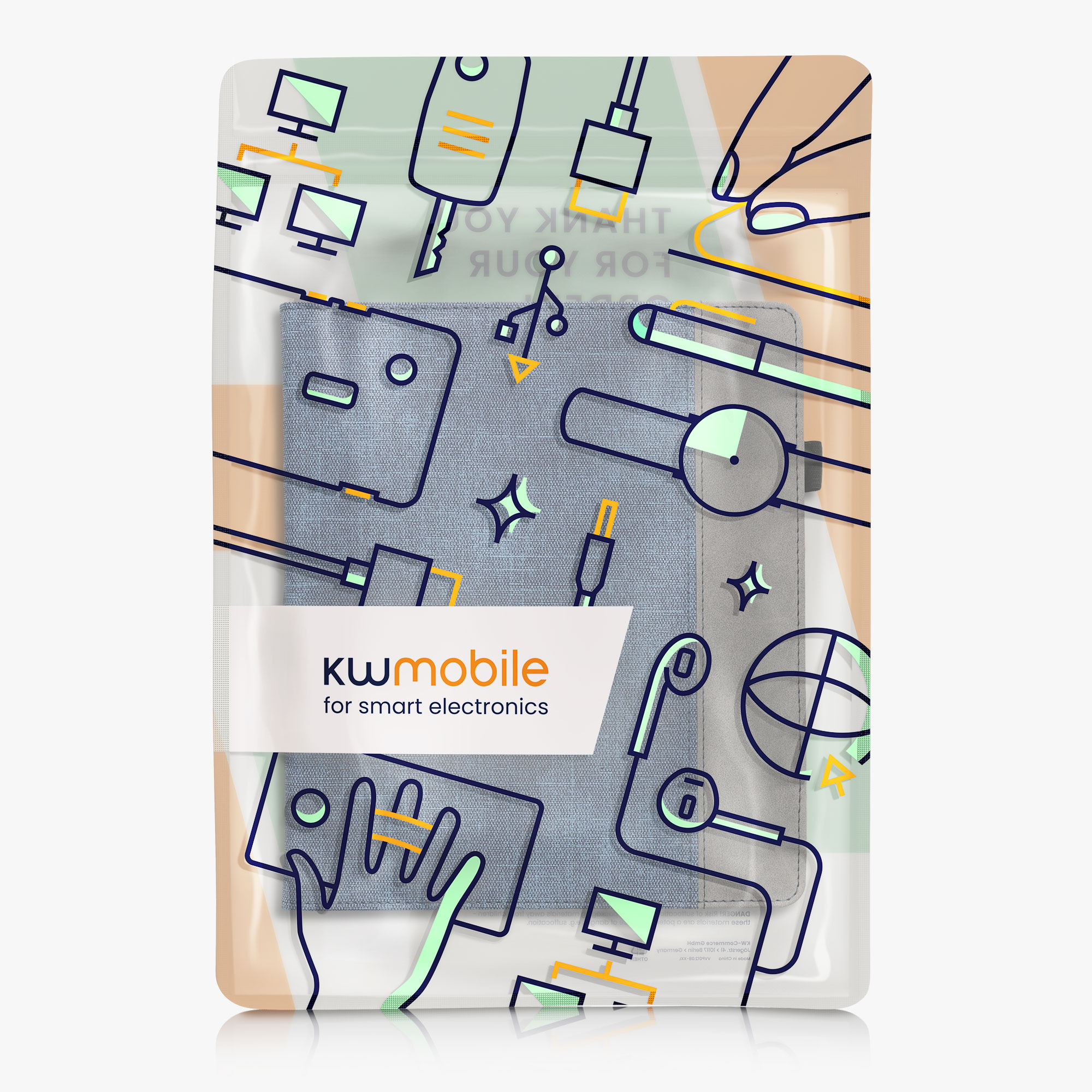 Pouzdro na čtečku kwmobile Kindle Scribe 2022/2024 - tmavě modrá / tmavě šedá